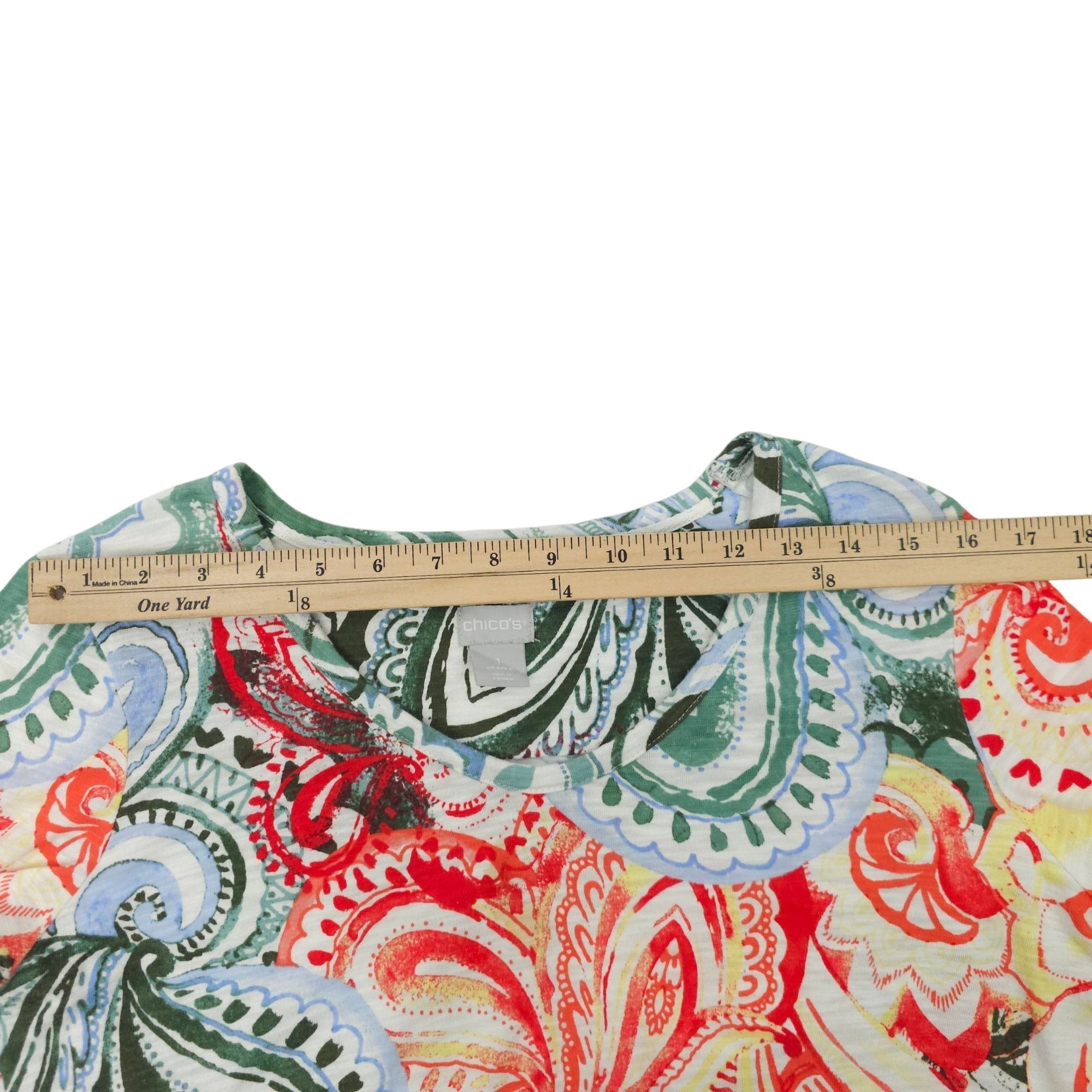 Chicos Chicos Floral Print Paisley Boho Top Womens 1 US M 3/4 Sleev Size M / US 6-8 / IT 42-44 - 4 Thumbnail