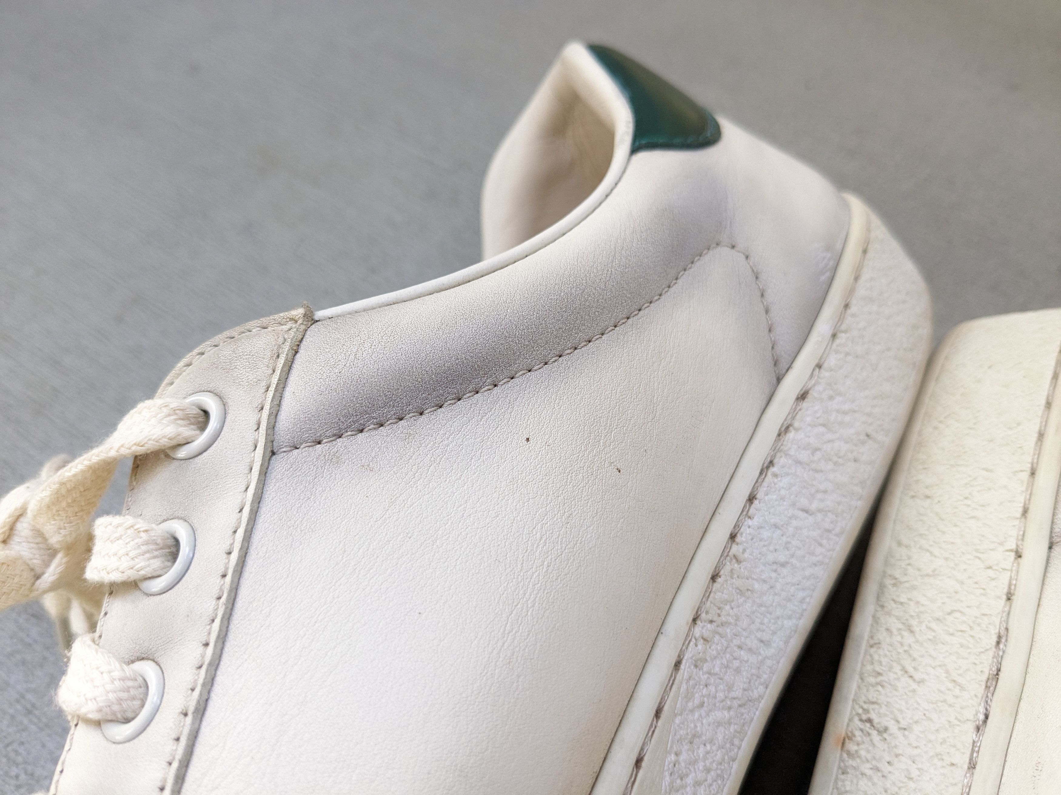Gucci Gucci Ace Sneakers White 9 Distressed Low Tops Leather Size US 9 / EU 42 - 16 Thumbnail