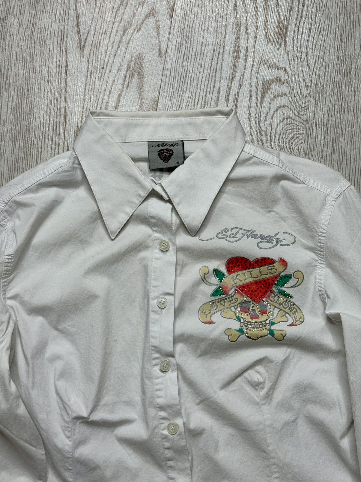 Ed Hardy Ed Hardy Big Logo White Womens shirt size XL Size XL / US 12-14 / IT 48-50 - 3 Thumbnail