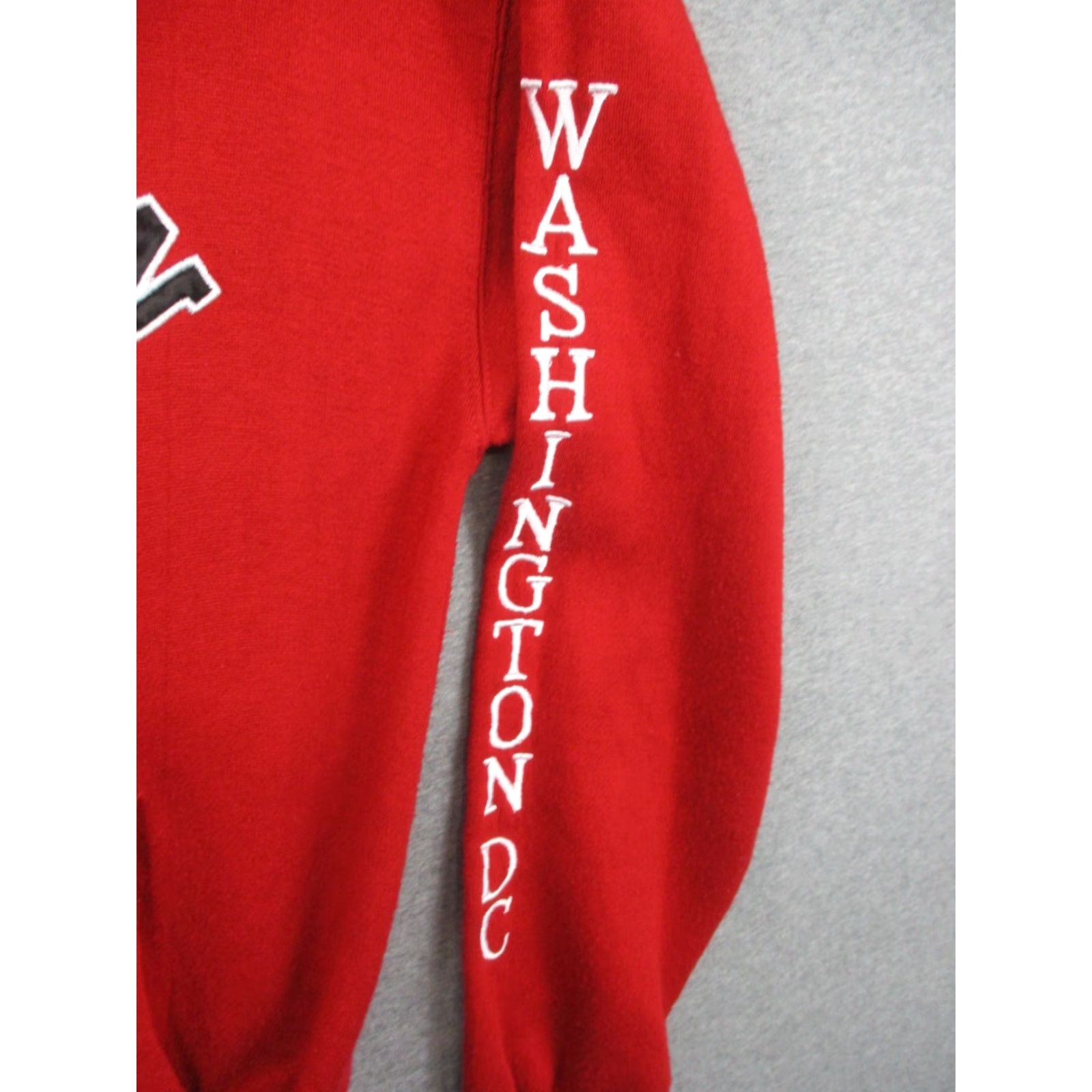 Vintage Washington DC Hoodie Adult Large Red Hooded Fleece USA Sweater Sweatshirt Embroidered DC Men Regular Pockets Crew Neck Pullover Size US L / EU 52-54 / 3 - 3 Thumbnail