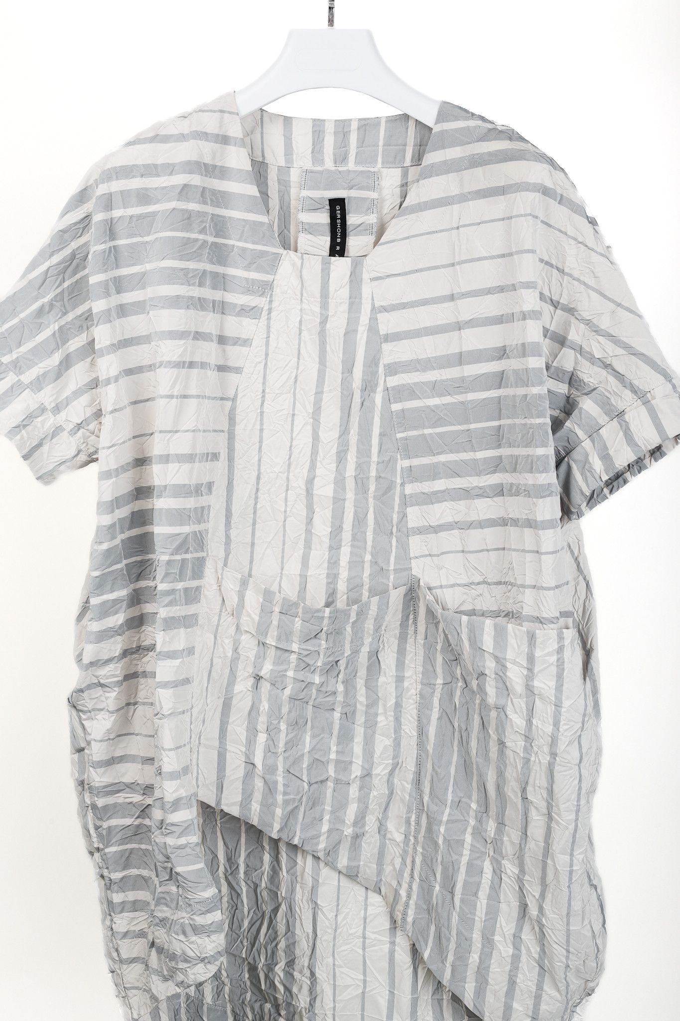 Other Gershon Bram Striped Crinkled Asymmetrical Tunic Size M / US 6-8 / IT 42-44 - 3 Thumbnail