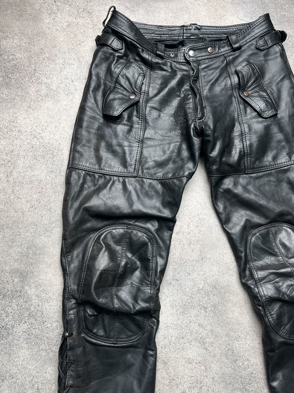 Vintage Vintage genuine leather biker pants Size US 33 - 4 Thumbnail