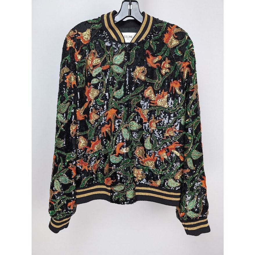 Celine o1rshd1 Teddy Souvenir Jacket Dark Flower in Multicolor Size US M / EU 48-50 / 2 - 2 Thumbnail