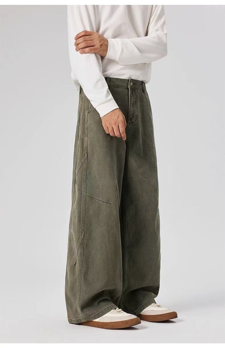 Japanese Brand Retro Men's Loose Casual Wide-Leg Straight-Leg Jeans Size US 32 / EU 48 - 3 Thumbnail
