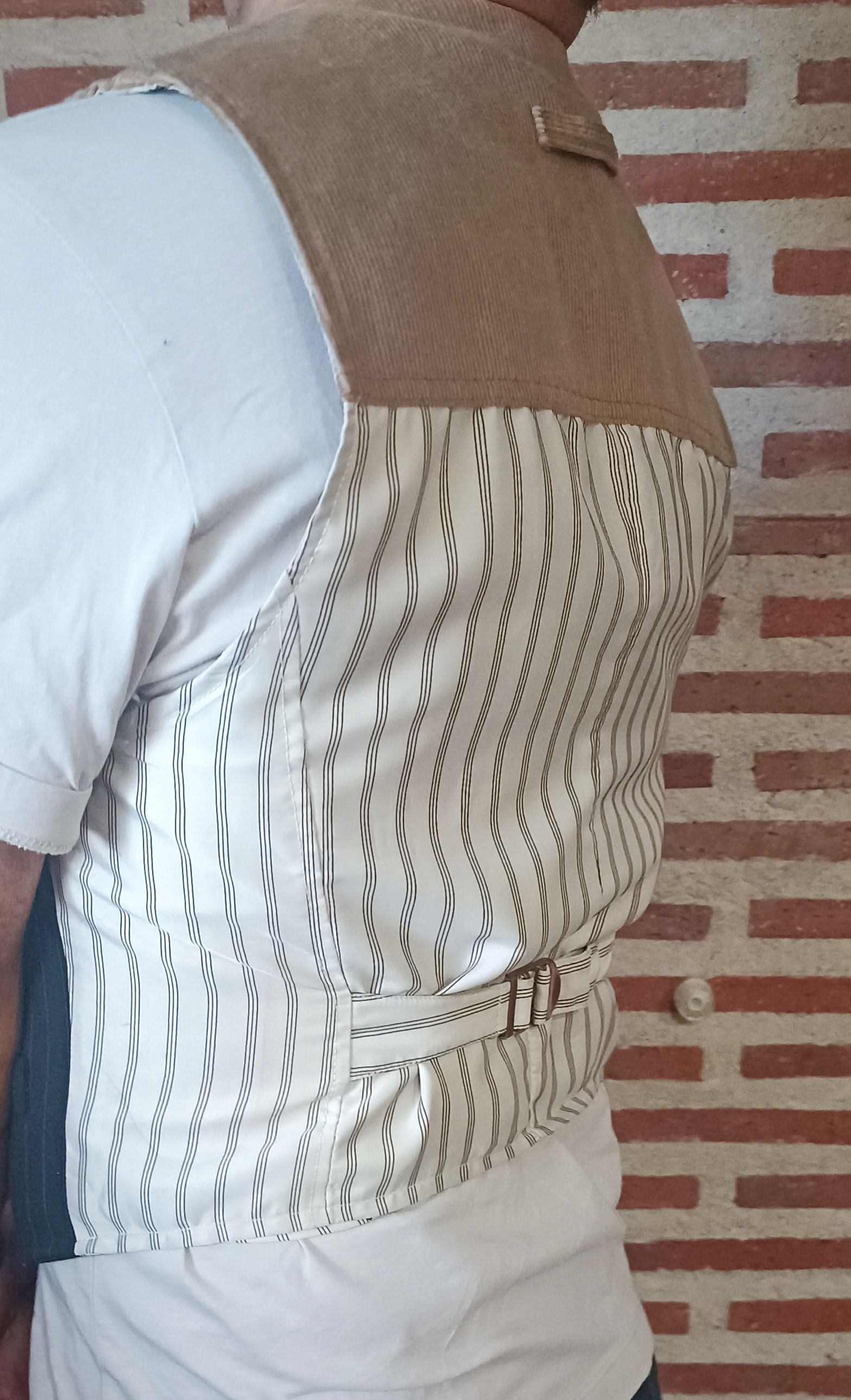 Jean Paul Gaultier 90's - Vest in courdoy and dark gray with stripes Size US S / EU 44-46 / 1 - 24 Thumbnail
