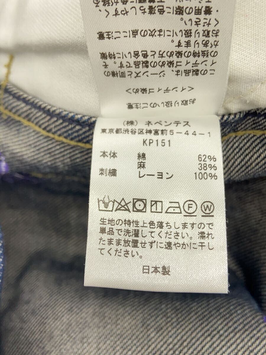 Needles Butterfly Embroidered Cotton Pants Indigo