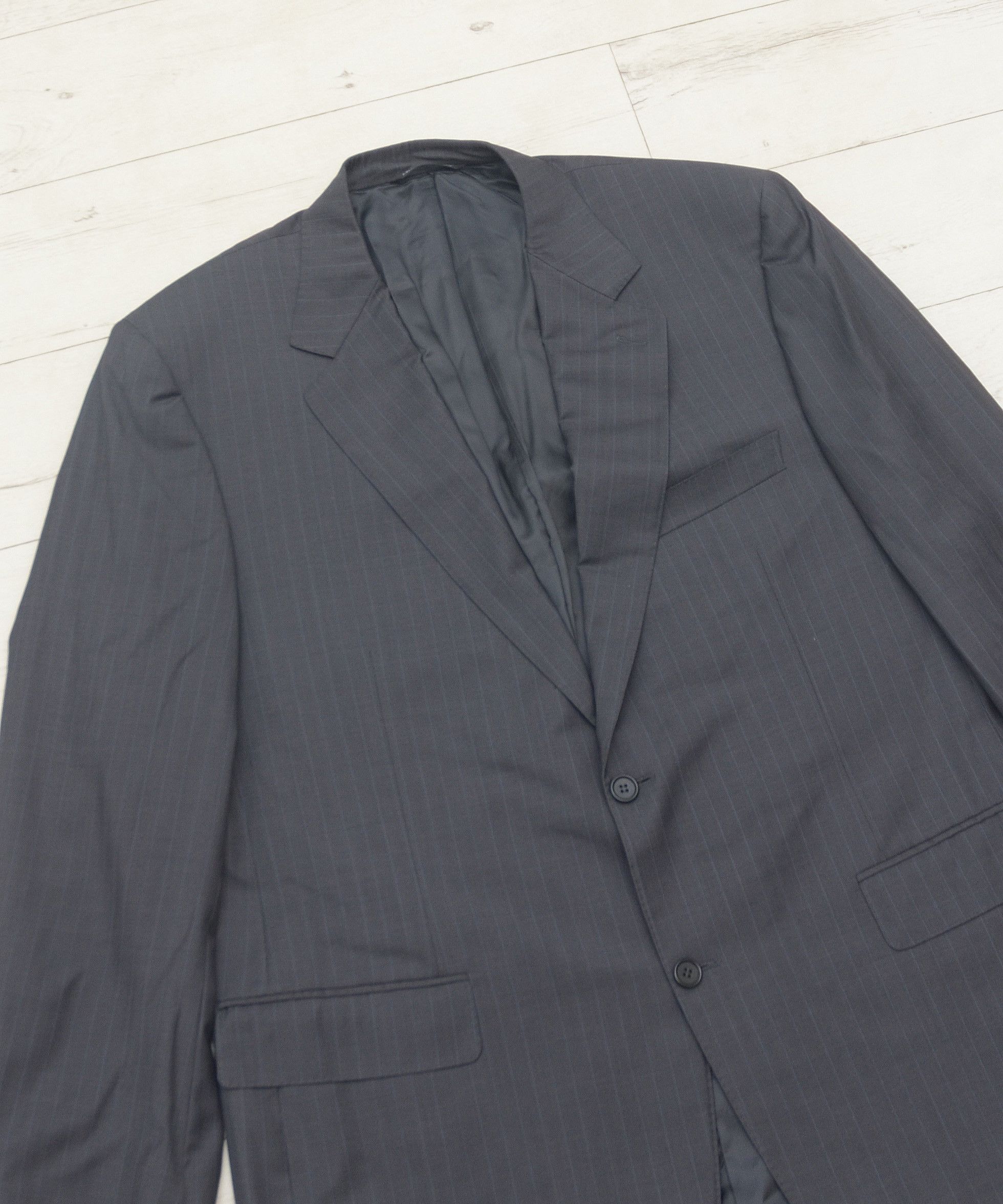 Canali Canali Travel Water Resistant Two Button Gray Strips Blazer Size 46R - 2 Thumbnail