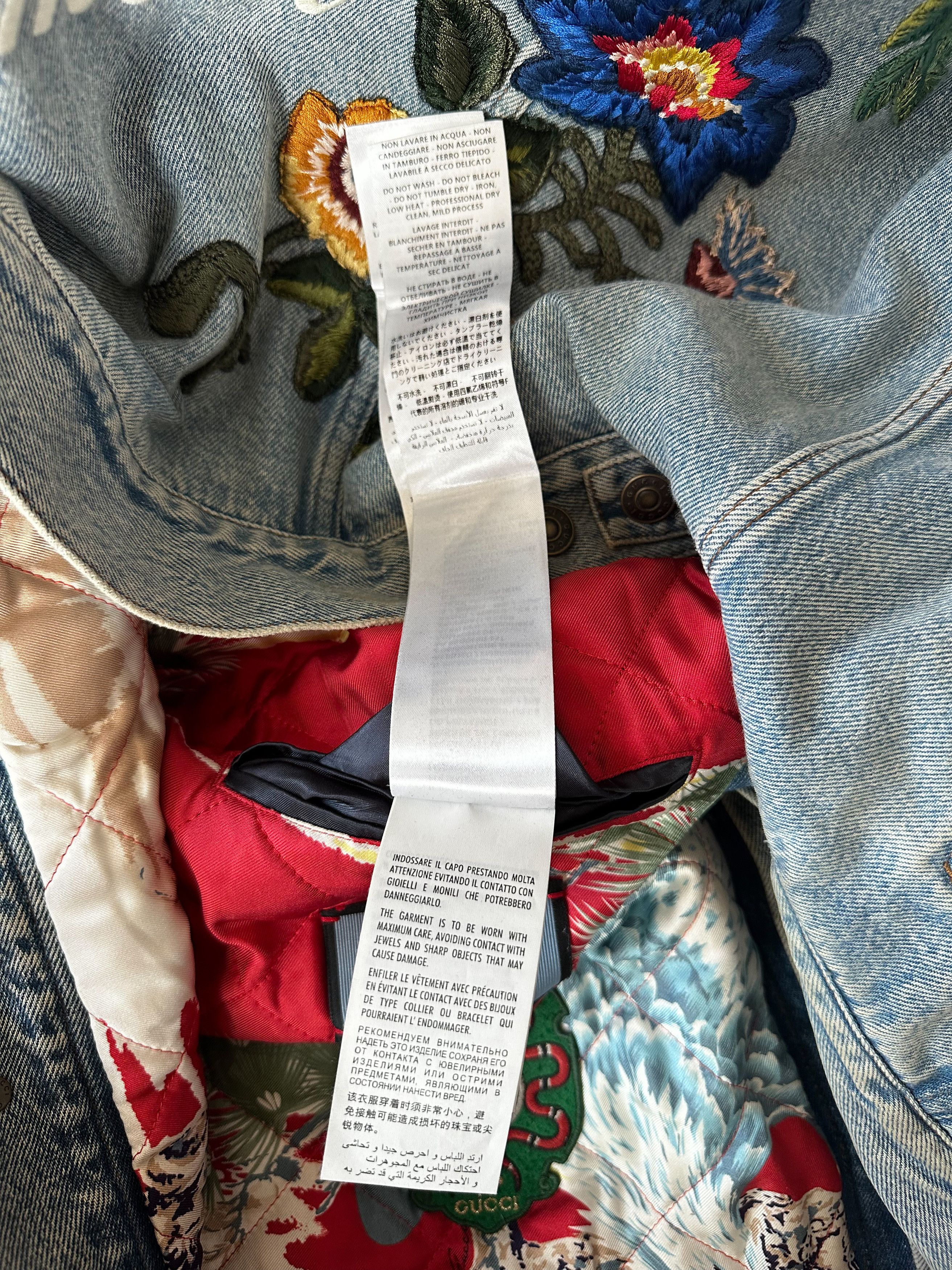 Gucci Gucci Blue DIY Custom Embroidered Patch Denim Jacket Size US XXL / EU 58 / 5 - 7 Thumbnail
