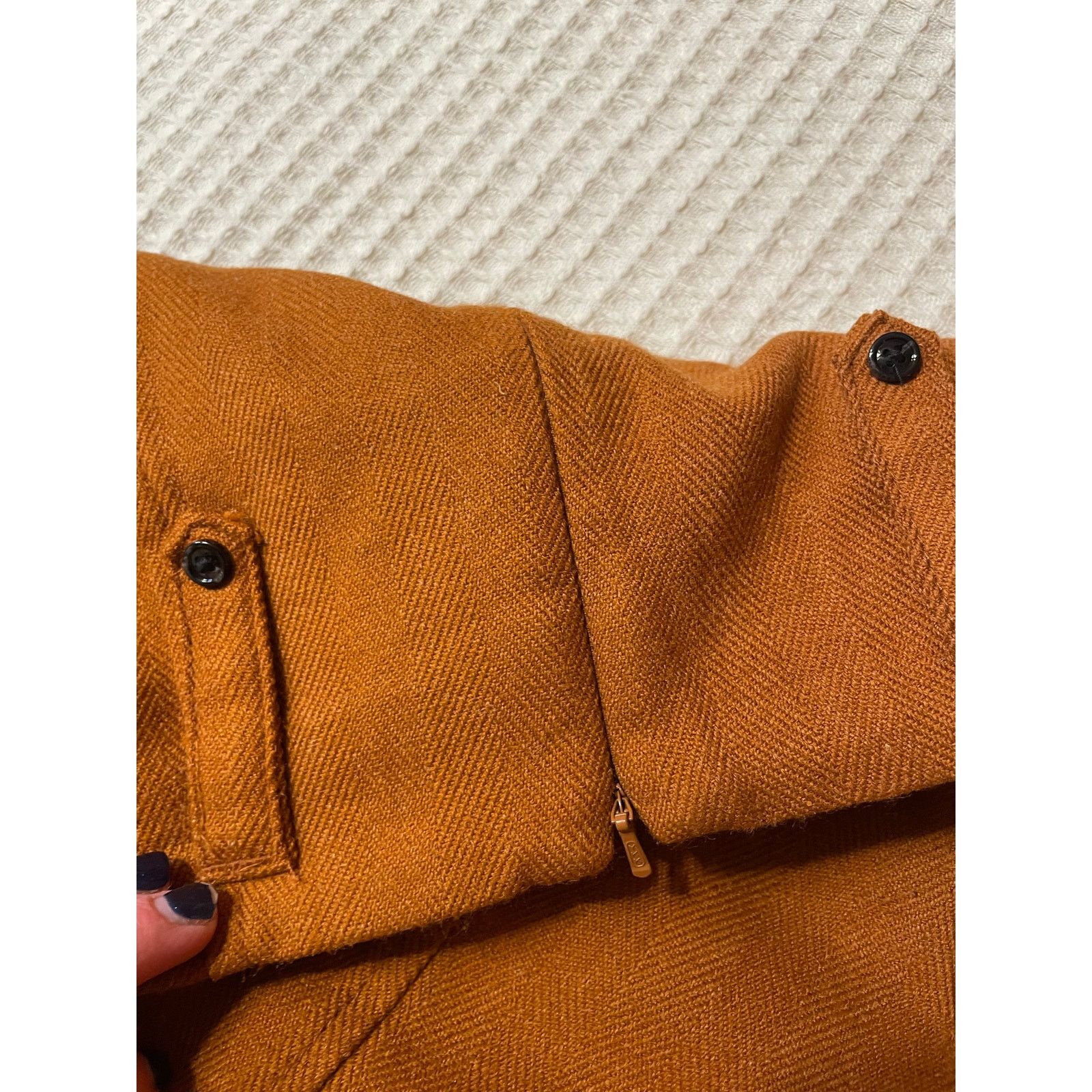 Merona Merona Wool Blend Rust Orange Retro High Waisted Mini Skirt Size 32" / US 10 / IT 46 - 4 Thumbnail