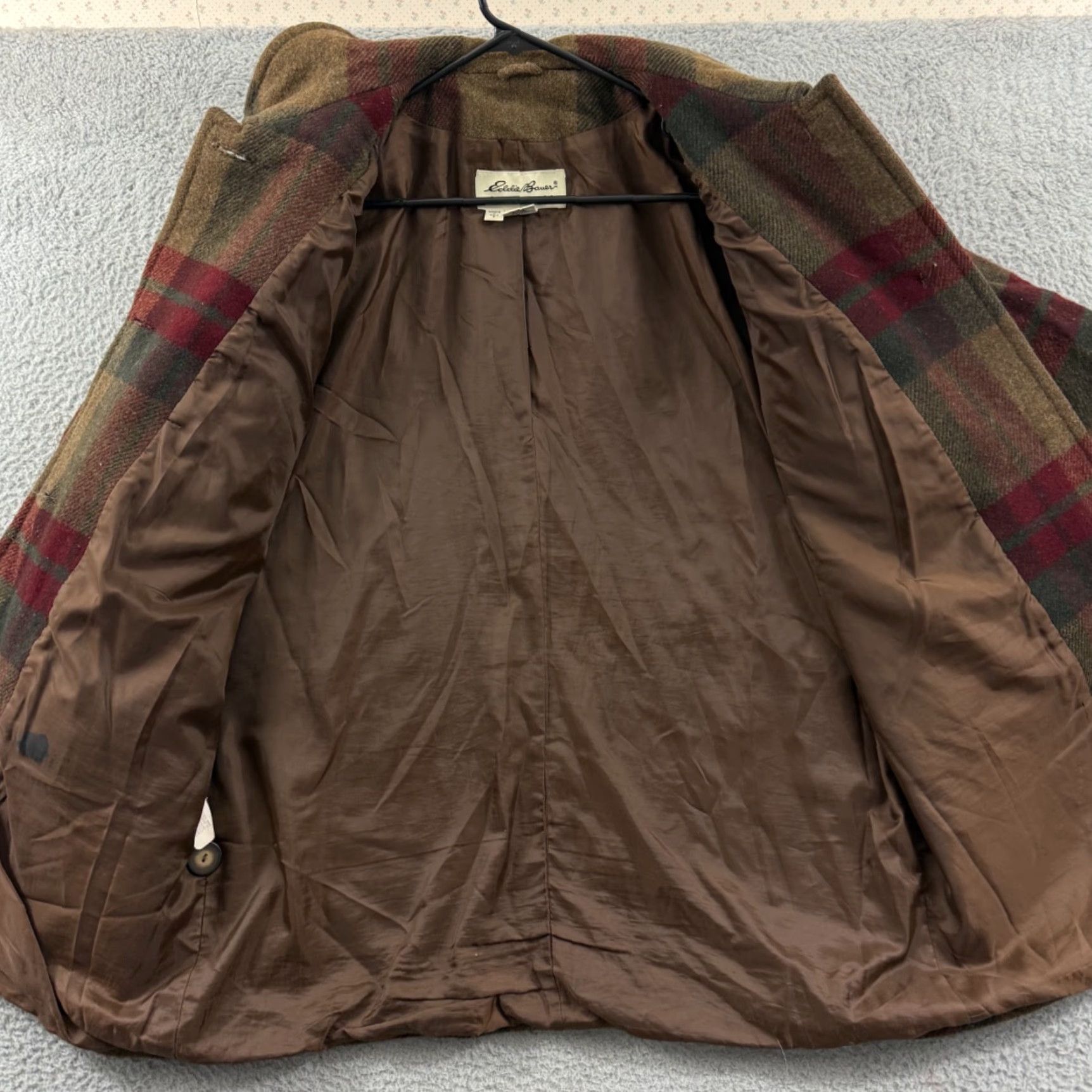 Eddie Bauer VINTAGE Eddie Bauer Jacket Womens Large Brown Wool Plaid Button Barn Chore Coat Size L / US 10 / IT 46 - 6 Thumbnail