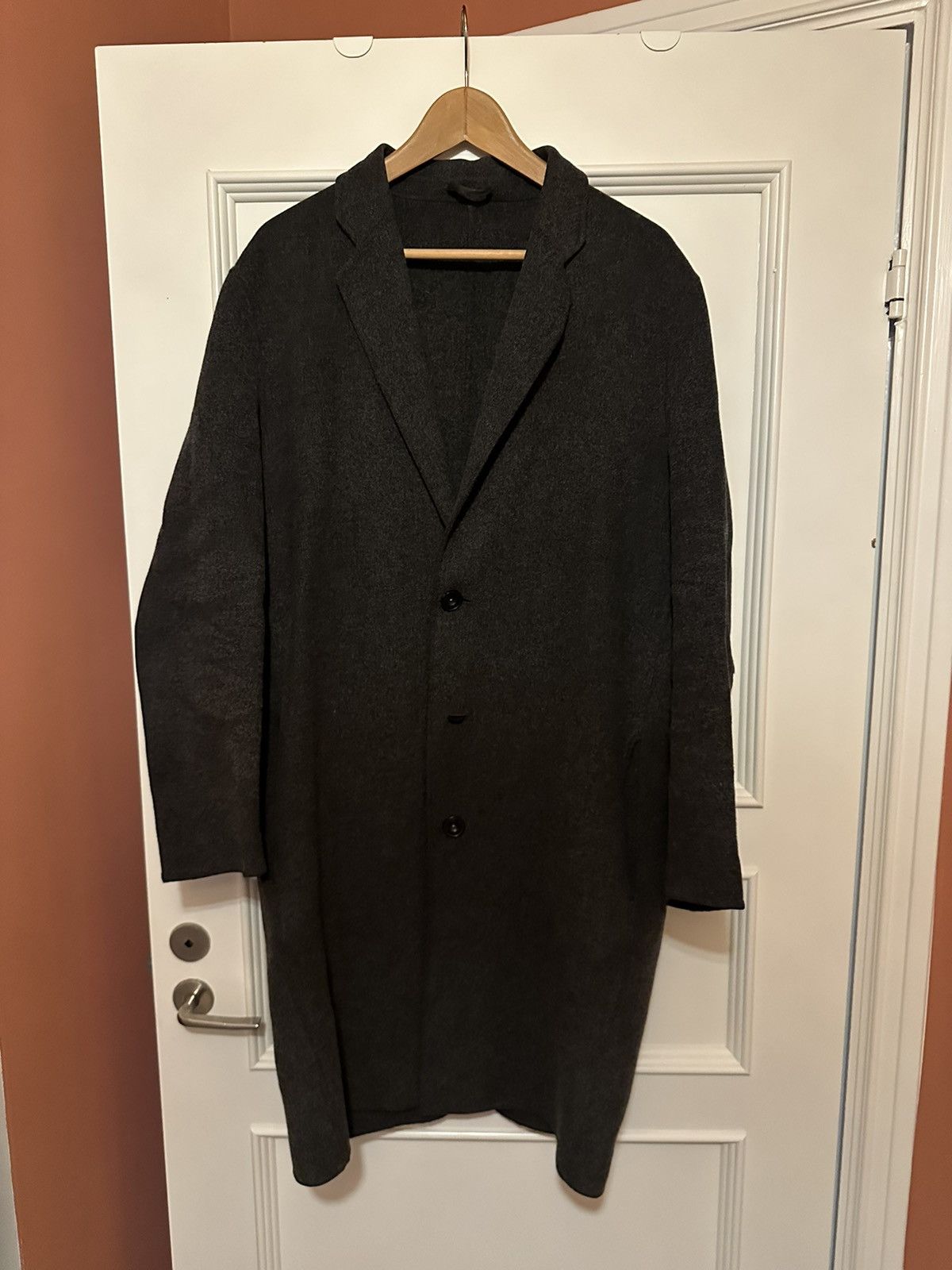 image of Acne Studios Charles - Cashmere Blend Coat in Charcoal, Men's (Size Small)