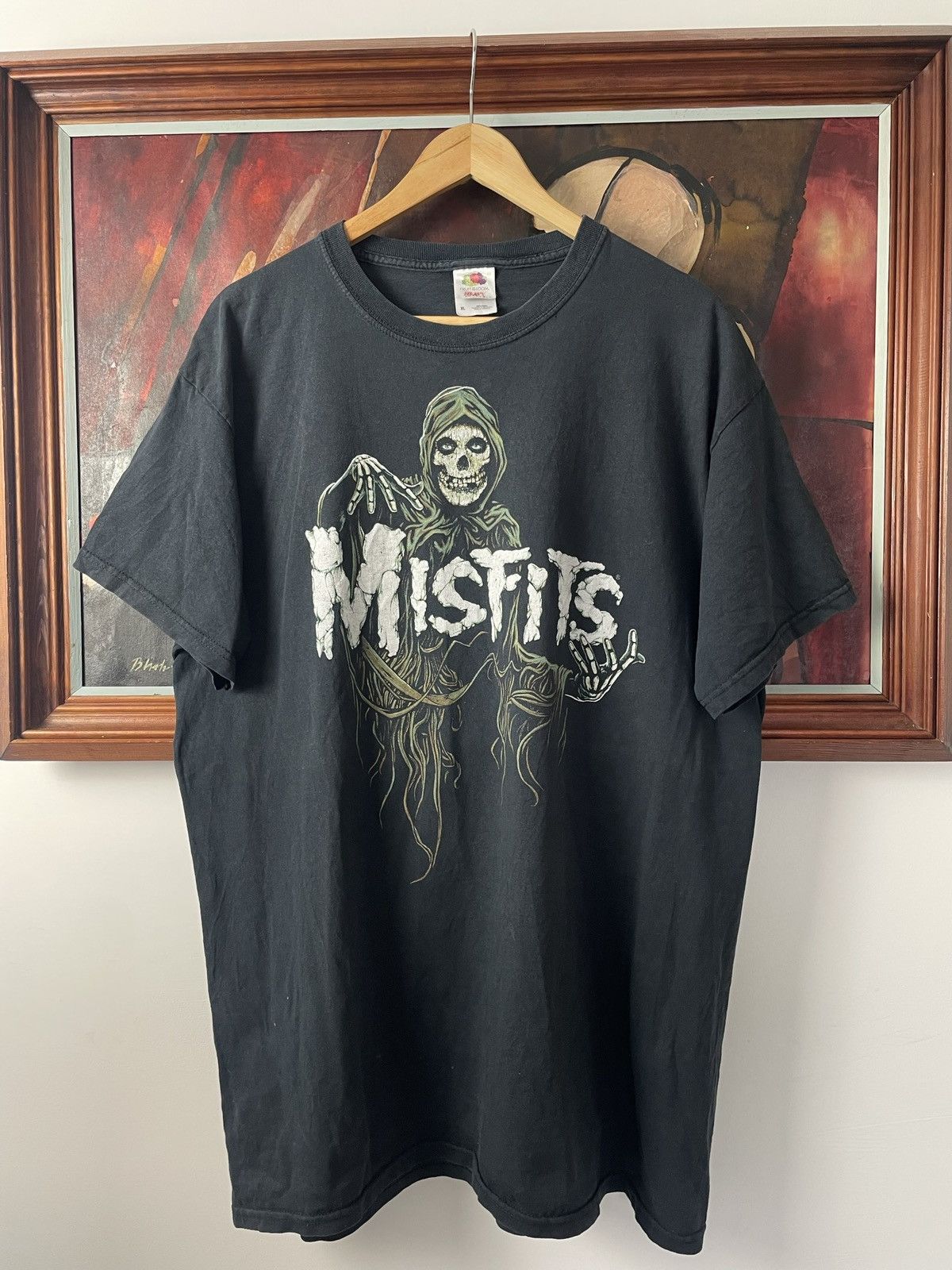 image of Band Tees x Misfits Y2K Vintage Punk Rock Band Tee Crimson Ghost in Black, Men's (Size XL)