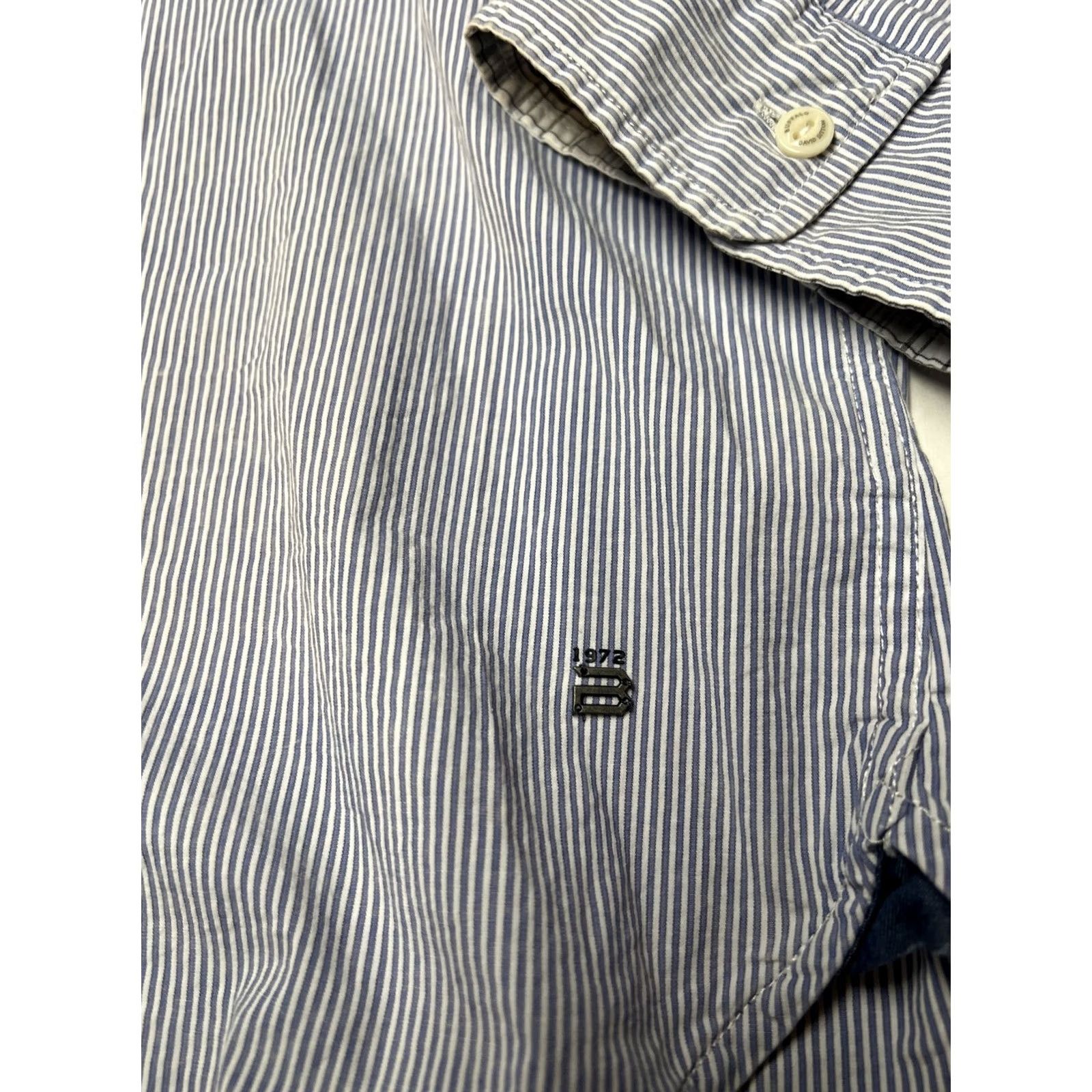Buffalo David Bitton Buffalo David Bitton Shirt Men’s XXL Blue White Pinstriped Savior X Slim Stretch Button Up Long Sleeve Size US XXL / EU 58 / 5 - 3 Thumbnail