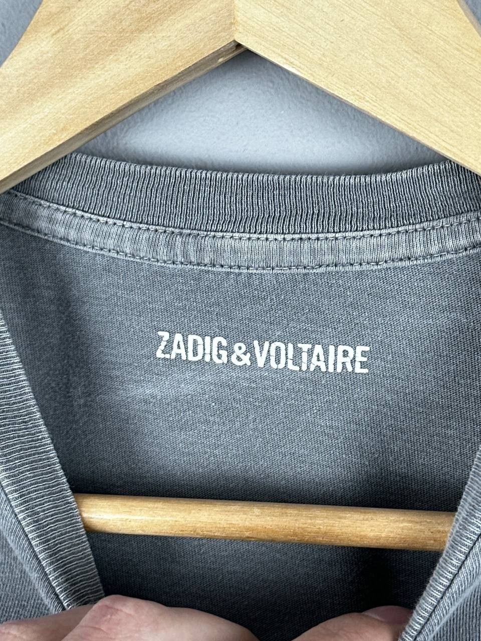 Zadig & Voltaire Vintage Zadig Voltaire Faded Grey Big Logo T Shirt Size M / US 6-8 / IT 42-44 - 9 Thumbnail