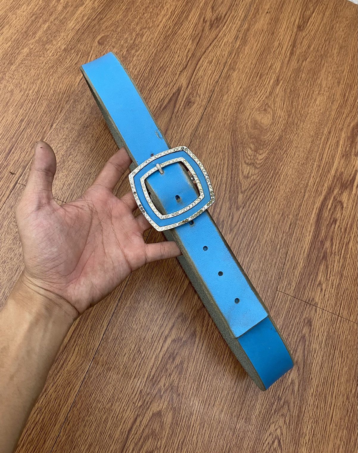 Genuine Leather × Japanese Brand × Vintage Baby blue crystal belt Size ONE SIZE - 3 Thumbnail