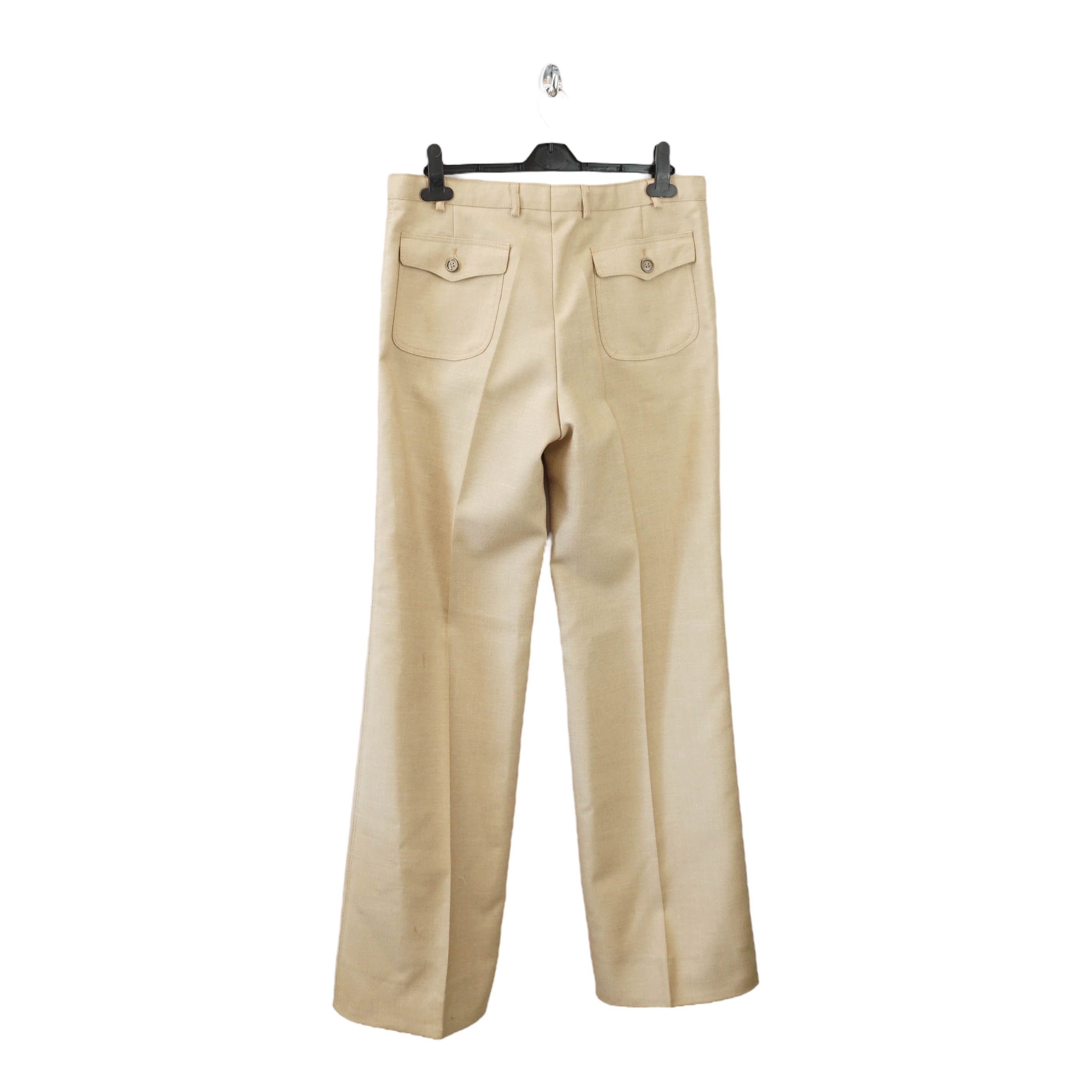 Vintage Wide Leg Essential Beige Business Casual Pants Size 32" / US 10 / IT 46 - 3 Thumbnail