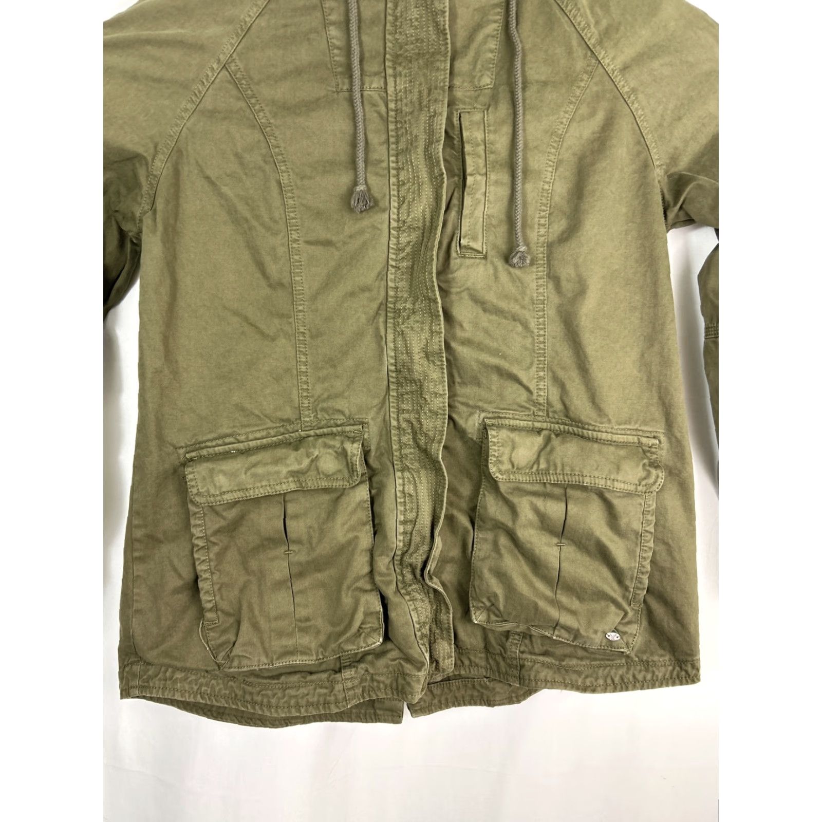 American Eagle Outfitters American Eagle Jacket Women Medium Army Green Full Zip Field Pockets Military Womens Size M / US 6-8 / IT 42-44 - 5 Thumbnail
