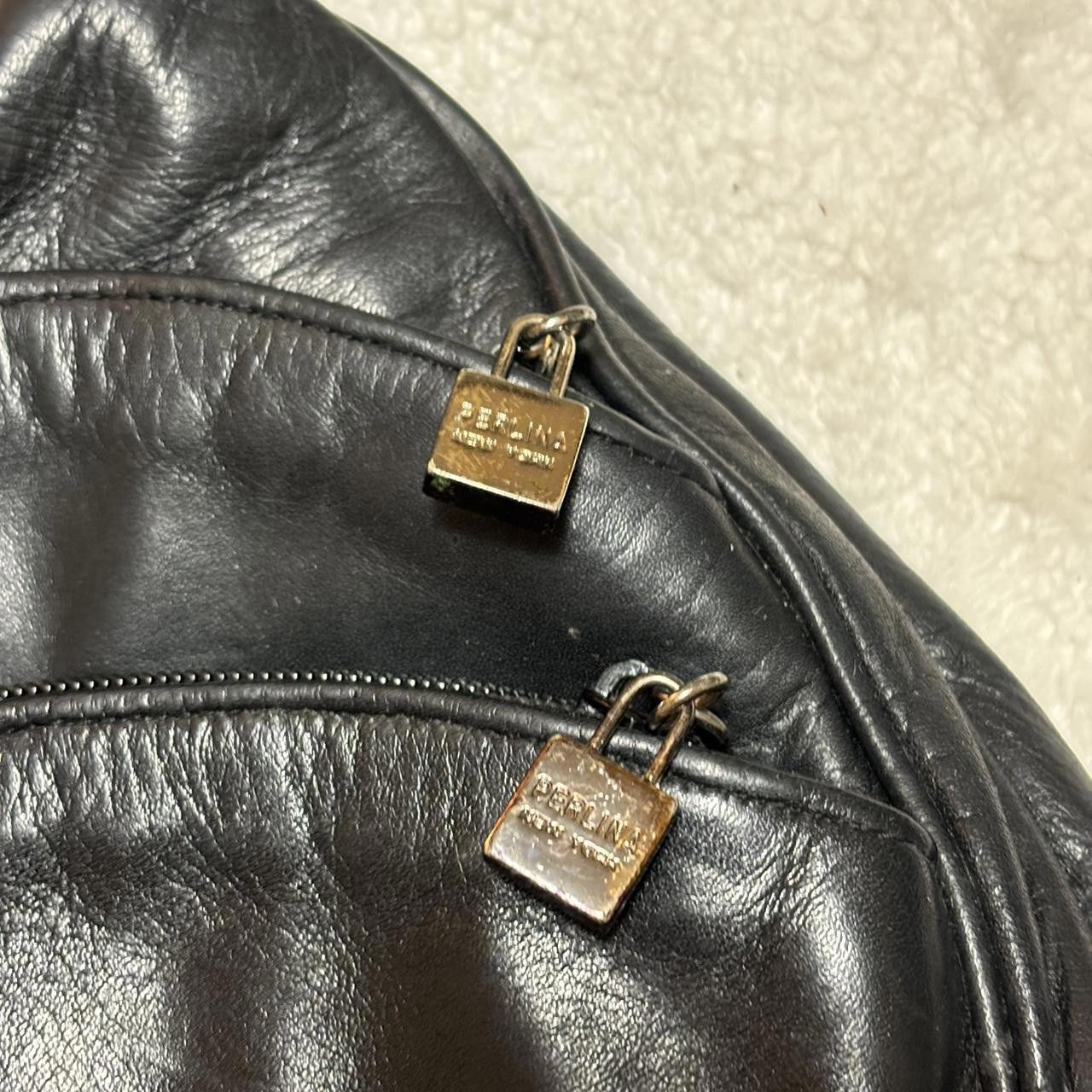Designer Vintage Y2k Perlina Black Leather Bag Backpack Size ONE SIZE - 3 Thumbnail