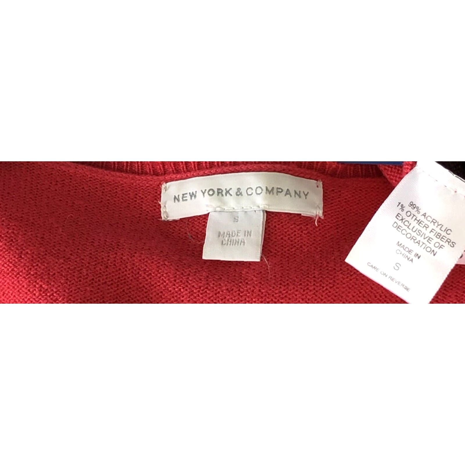 Vintage VINTAGE New York And Company Sweater S Dark Coral Argyle V-Neck Long Sleeve Raglan Beaded 90s Preppy Womens Pullover Knit Cotton Size S / US 4 / IT 40 - 4 Thumbnail
