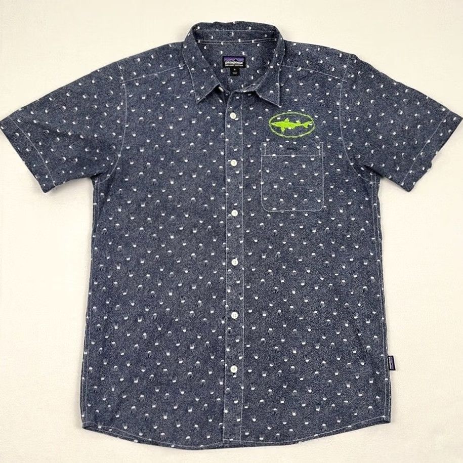 Patagonia Patagonia X Dogfish Head Brewery Shirt Mens M Blue Organic Cotton Button Up Hike Shirt Size US M / EU 48-50 / 2 - 5 Thumbnail