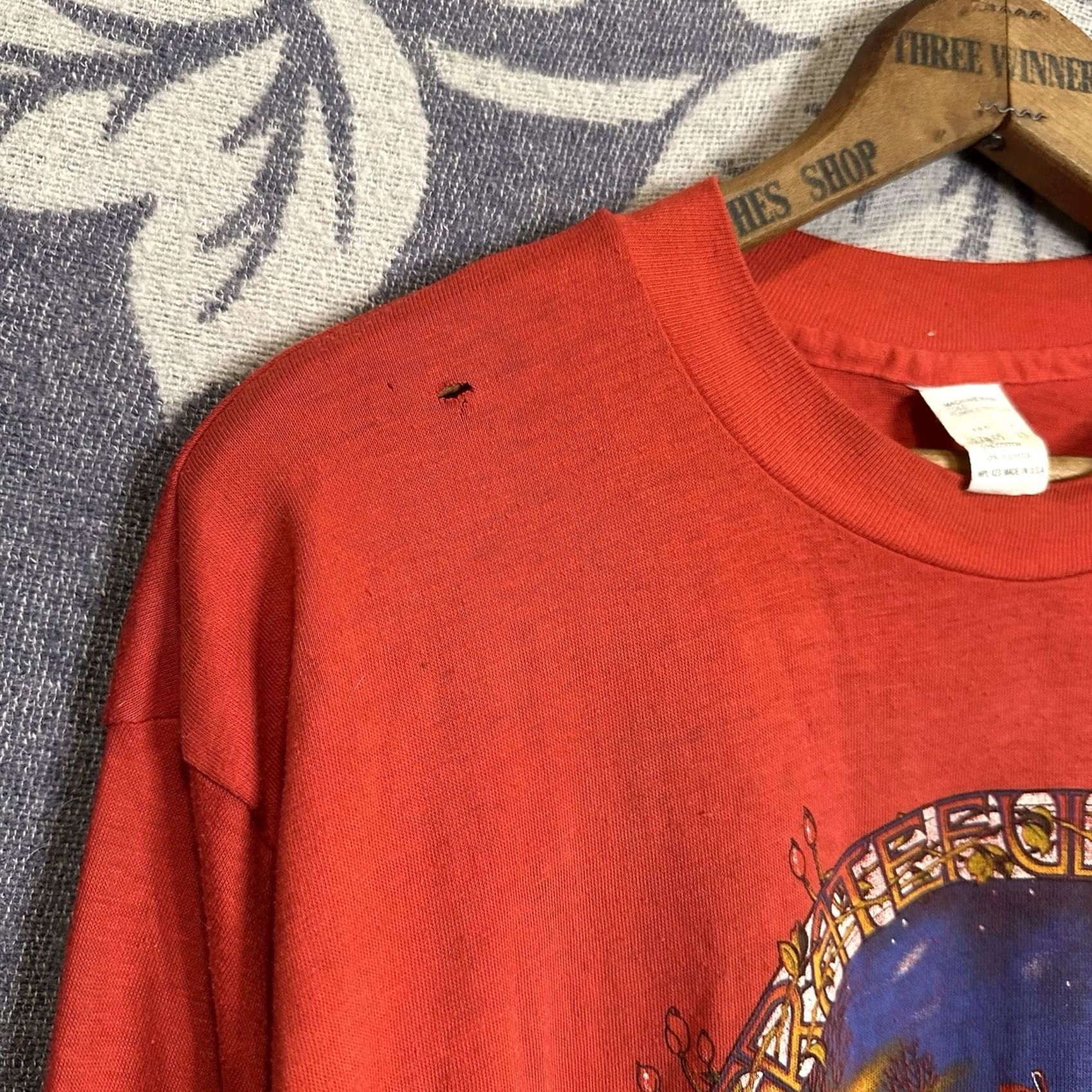 Vintage VINTAGE Grateful Dead Blues for Allah Long Sleeve Shirt Mens L Red 1980s Graphic Tee Cotton Blend USA Size US L / EU 52-54 / 3 - 4 Thumbnail