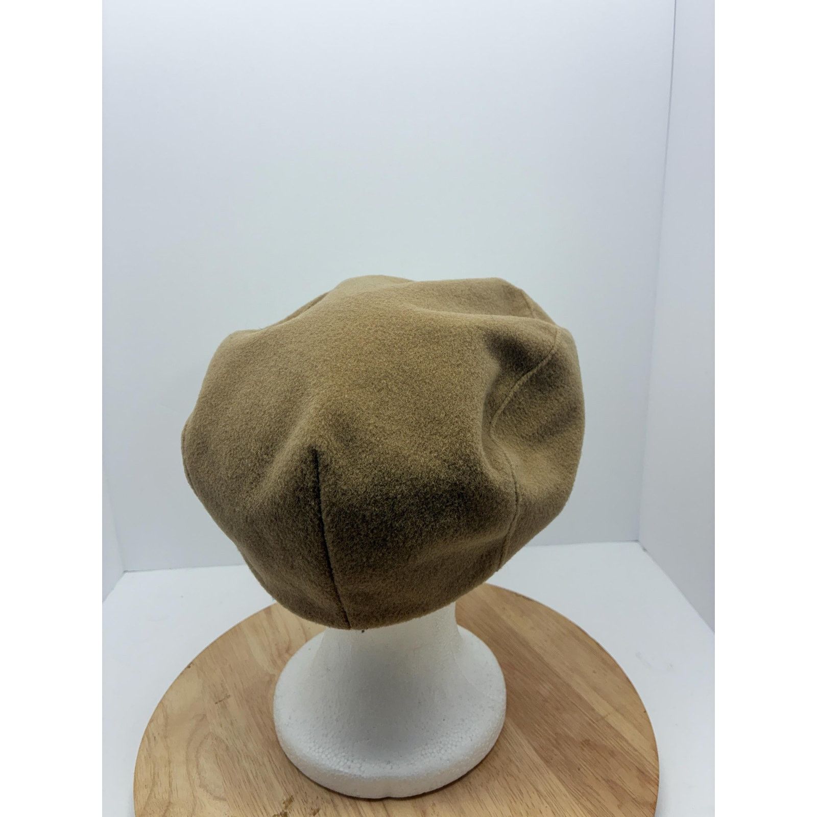 Other Vintage Wool Newsboy Cap Made in USA, Camel Brown 7 1/2 Size ONE SIZE - 8 Thumbnail