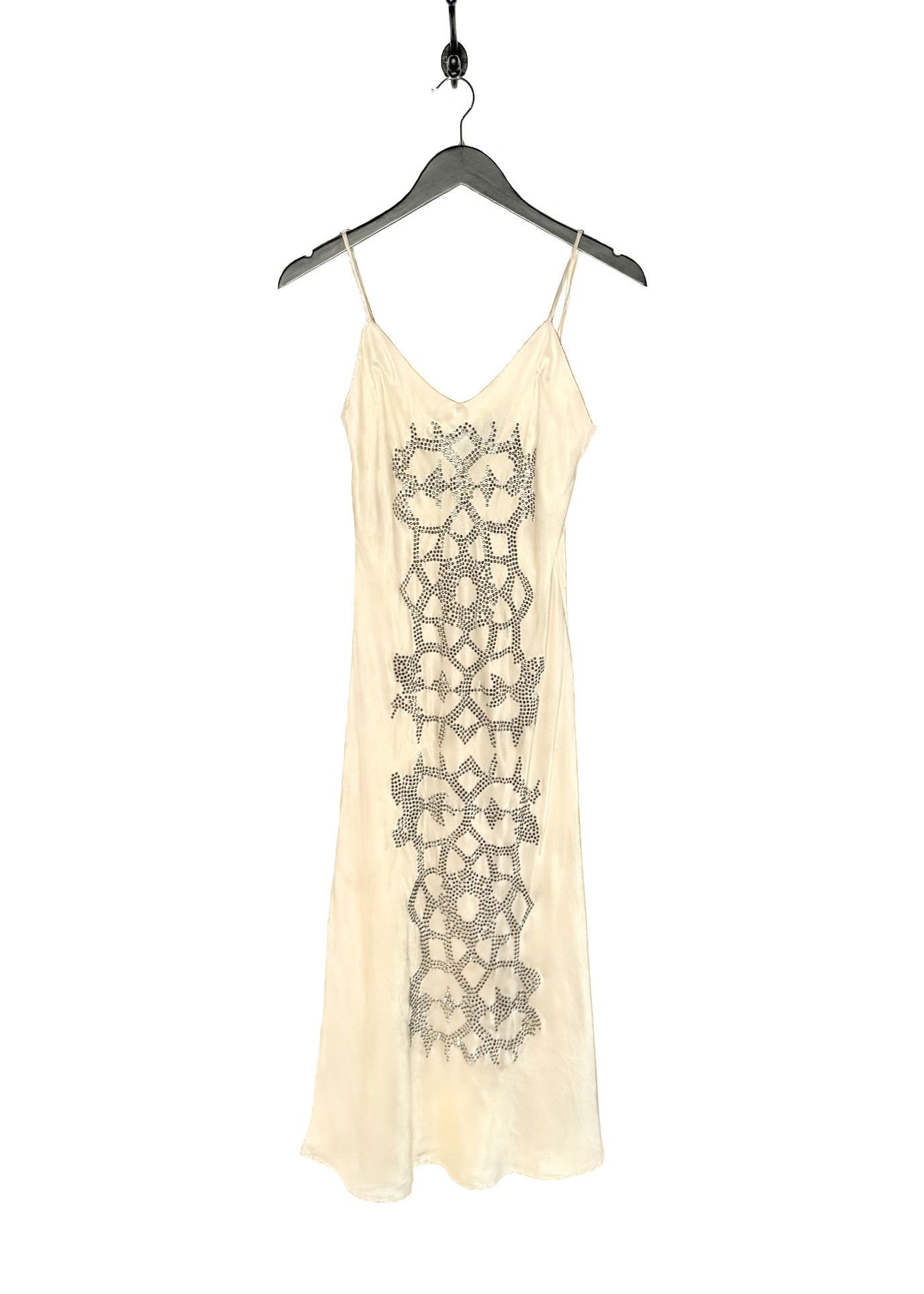 Libertine Libertine Ivory Embellished Satin Slip Dress Size M / US 6-8 / IT 42-44 - 1 Thumbnail