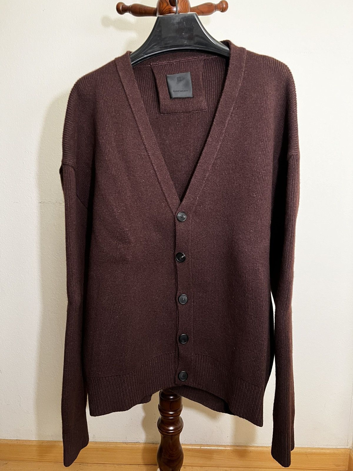 Givenchy × MMW Givenchy Brown Wool Cardigan with Back Zipper Size US M / EU 48-50 / 2 - 1 Thumbnail