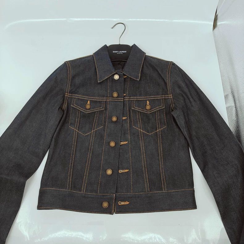 Saint Laurent Paris Saint Laurent Paris Saint Laurent Denim Jacket in New Cond Size US XS / EU 42 / 0 - 1 Thumbnail