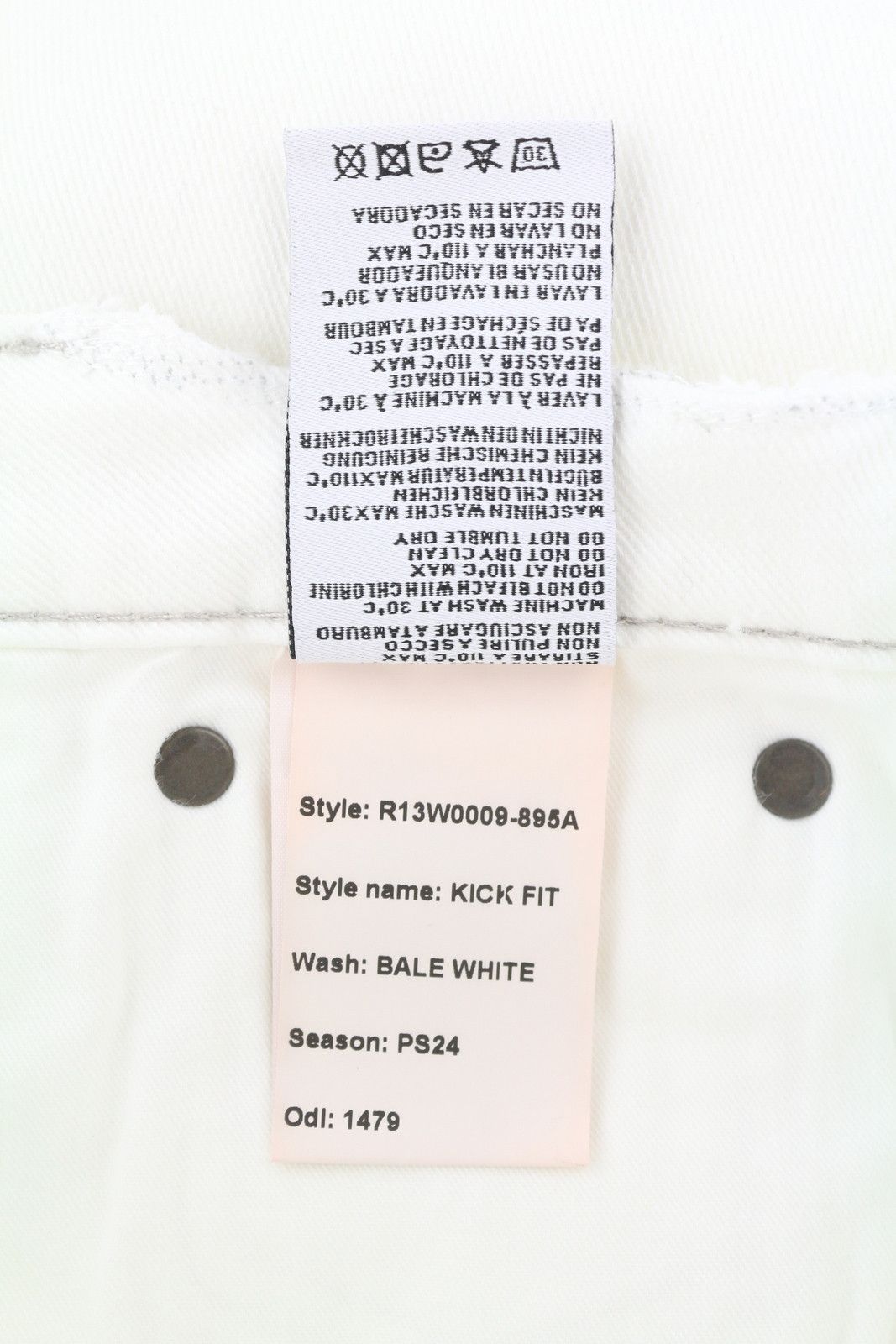 R13 KICK FIT 27 Bale White Flared Cropped Light Jeans 86195 Size 27" / US 4 / IT 40 - 8 Thumbnail