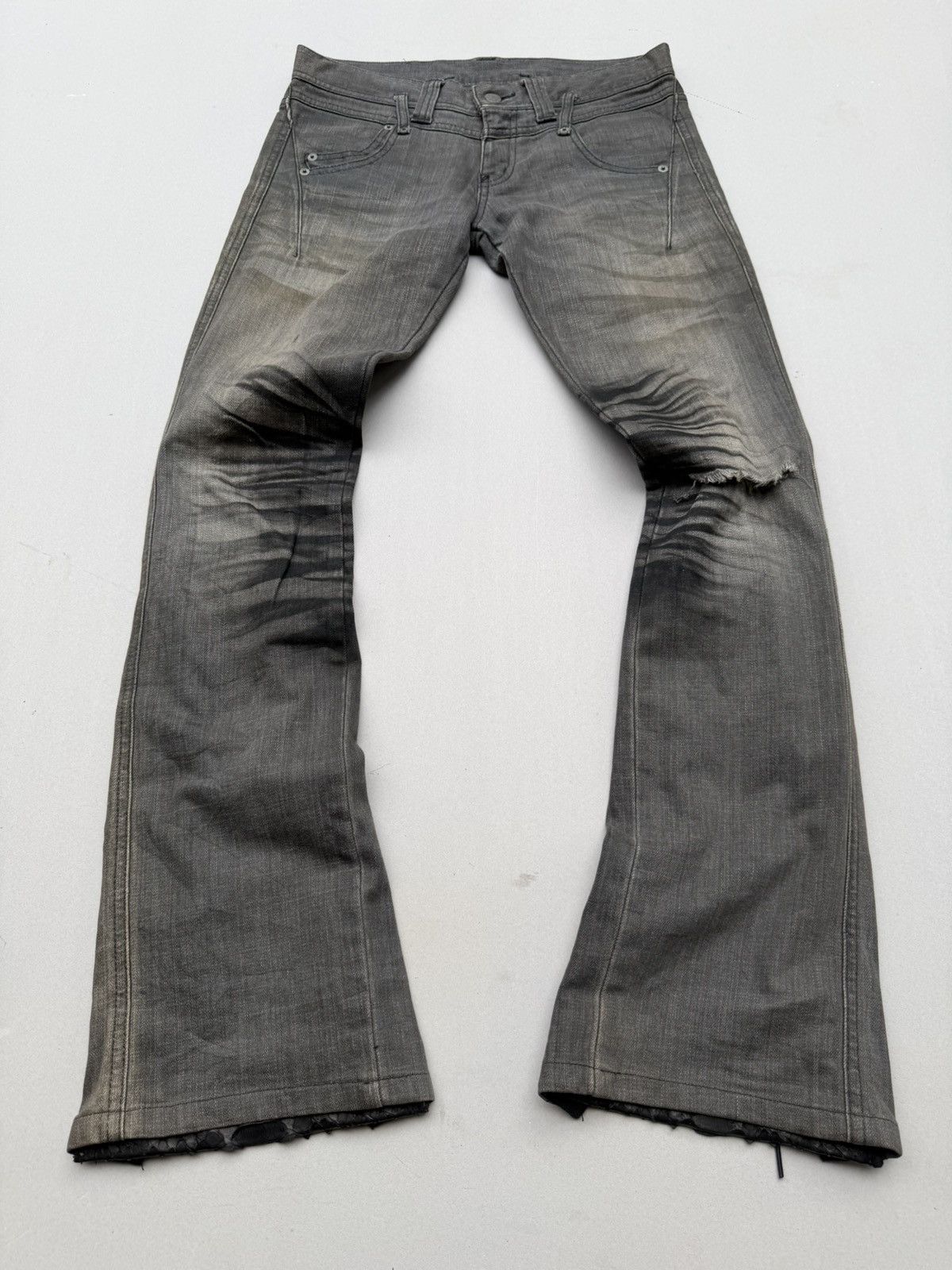 lace up flare jeans