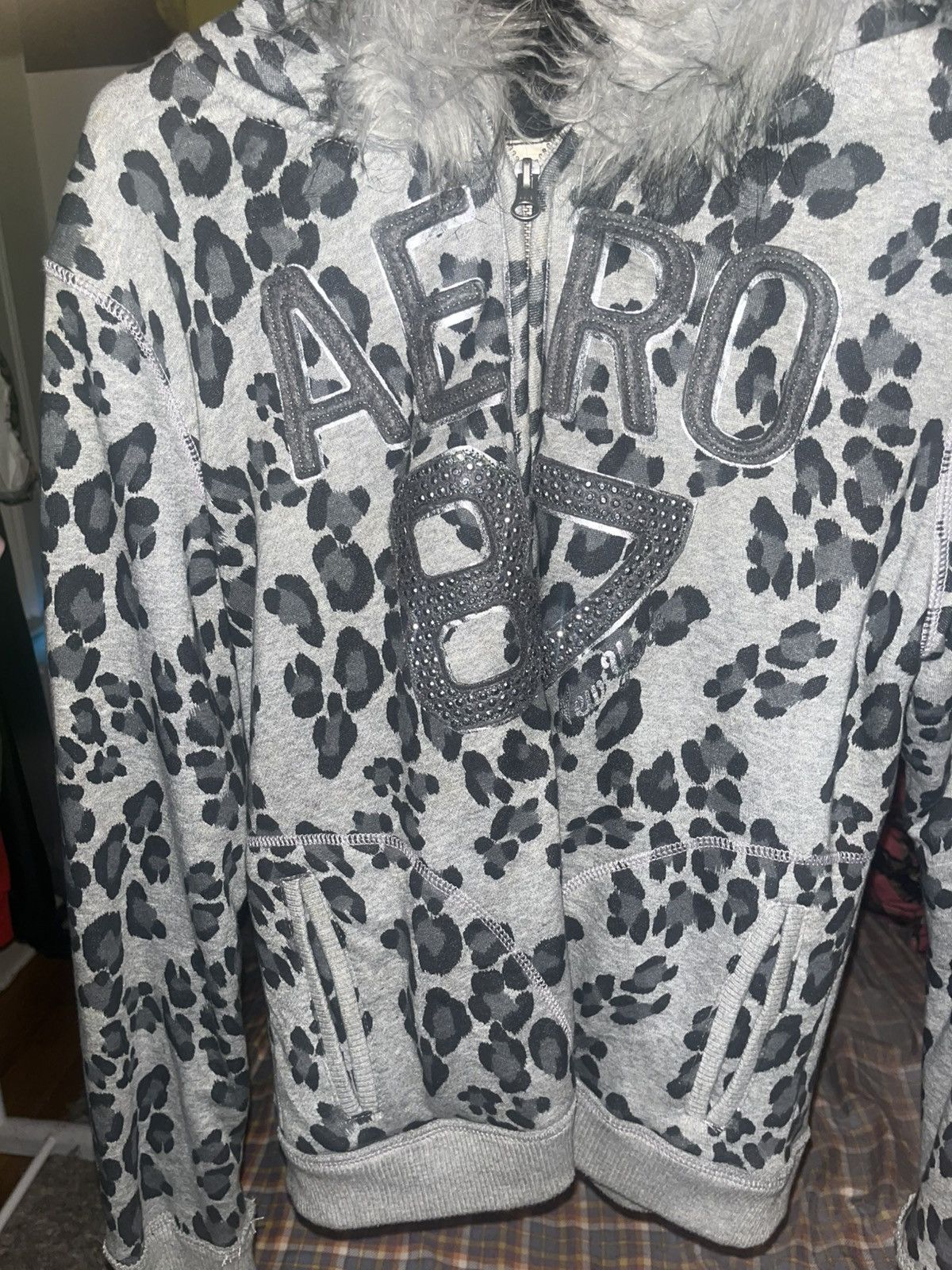 Aeropostale Aeropostale Cheetah print Fur lined hoodie Size US M / EU 48-50 / 2 - 2 Thumbnail