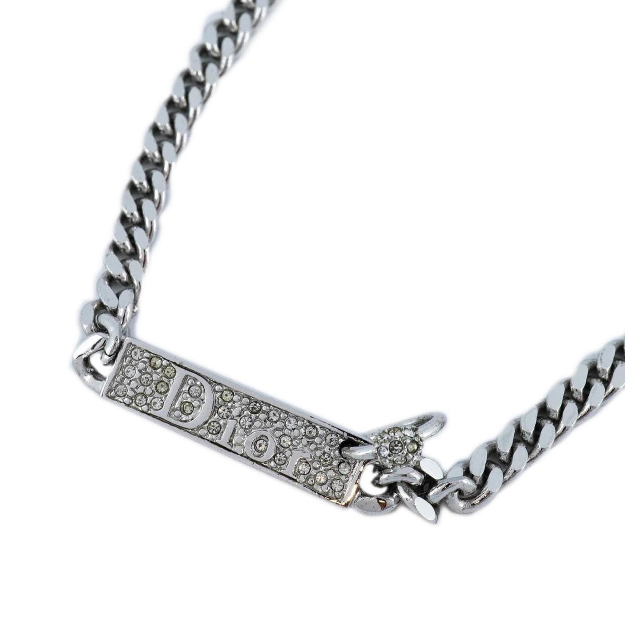 Dior Christian Dior Necklace Rhinestone Silver Women's Size ONE SIZE - 1 Thumbnail