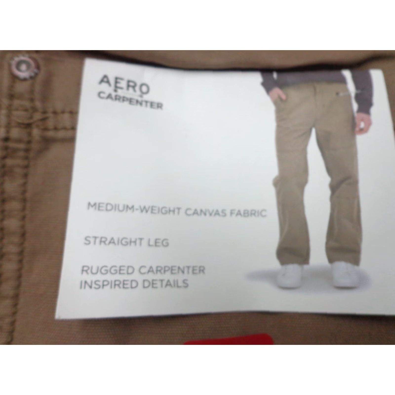 Vintage Aero Carpenter Pants Mens XL Brown Canvas Straight Leg 30 In Inseam Medium Weight Size US 36 / EU 52 - 2 Thumbnail