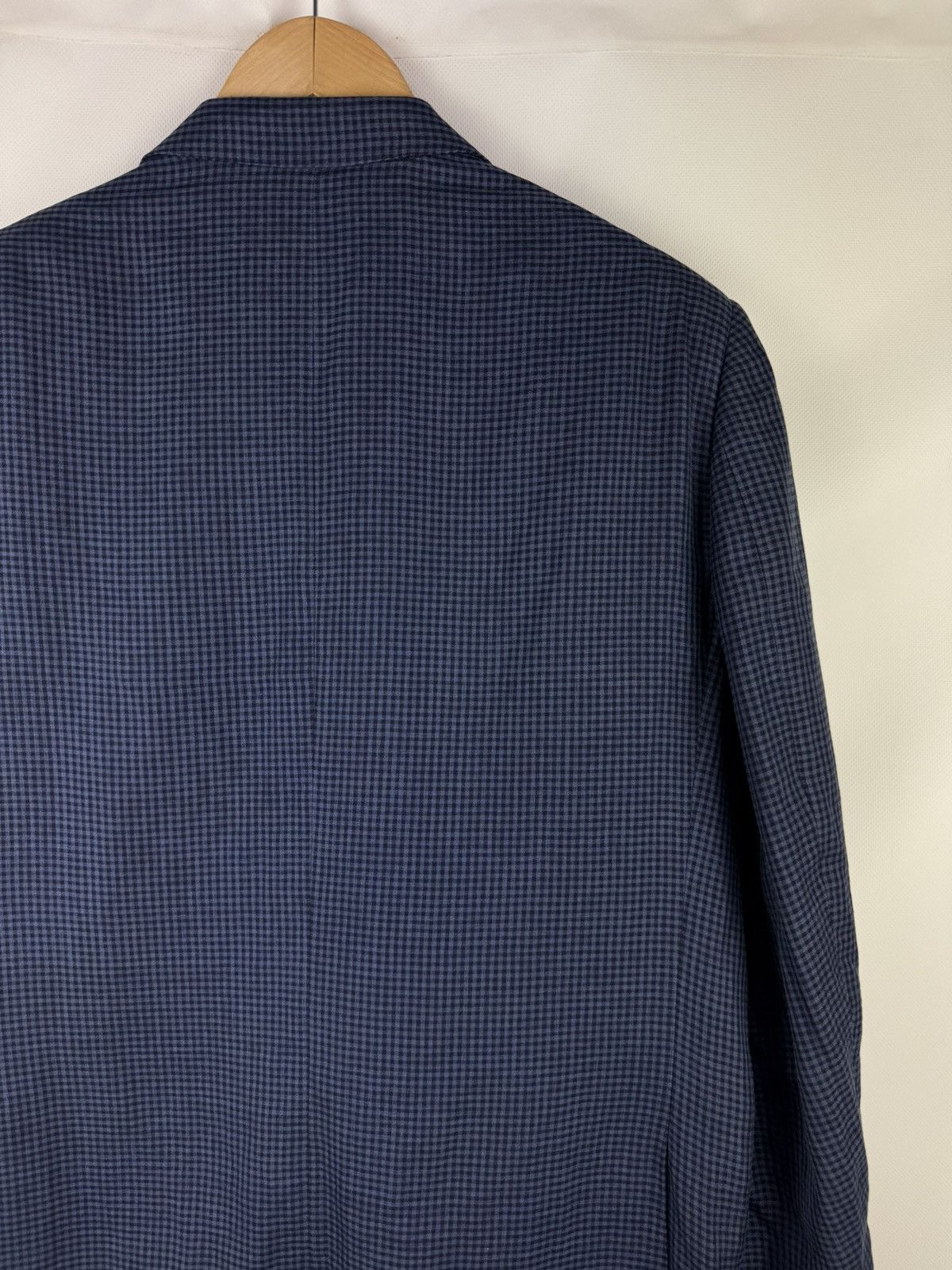Ermenegildo Zegna Ermenegildo Zegna Duo Wool Silk Linen Checked Blazer Jacket Size 46R - 15 Thumbnail