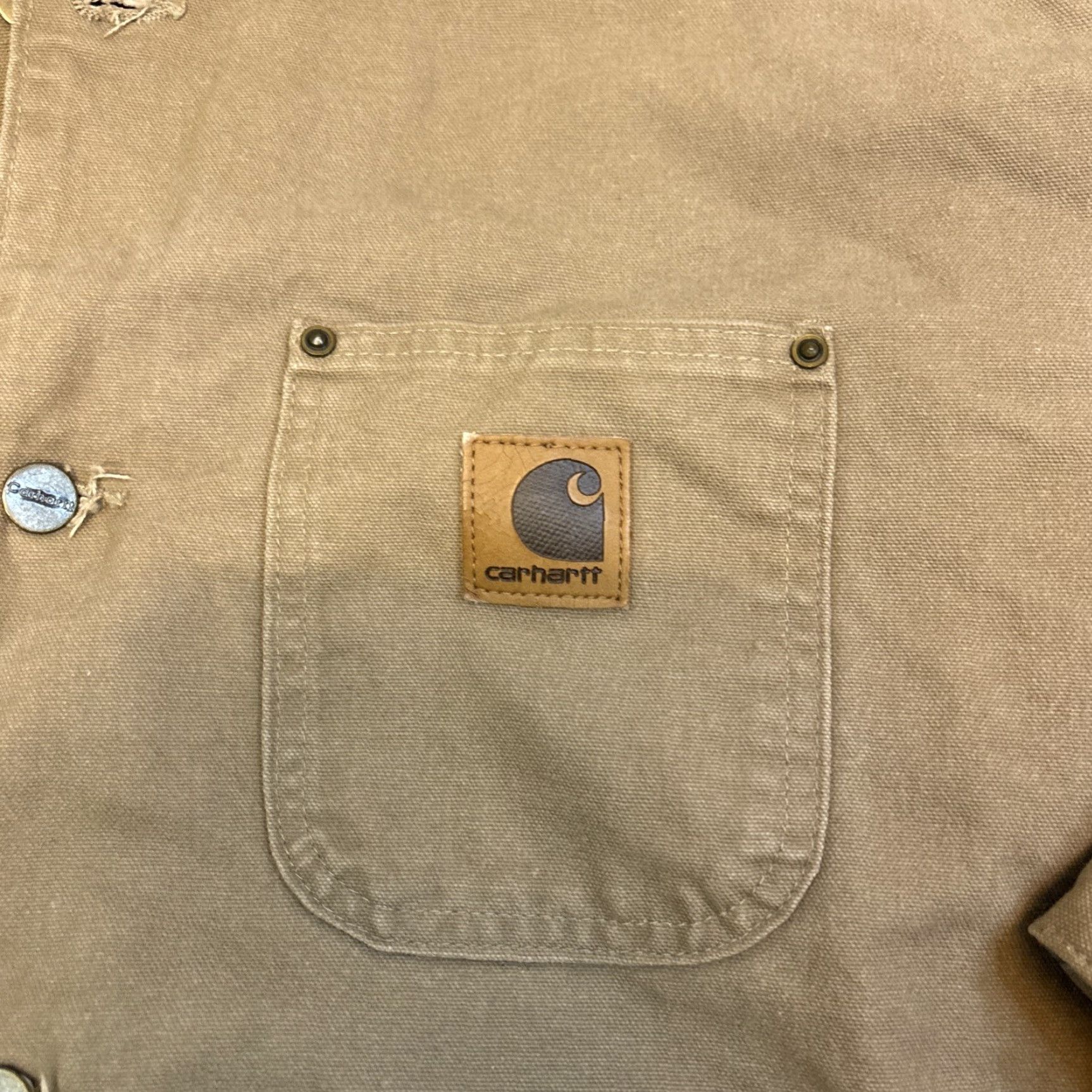 Carhartt VINTAGE Carhartt C02 Chore Barn Jacket Mens 3XL Beige USA Blanket Lined Size US XXL / EU 58 / 5 - 2 Thumbnail