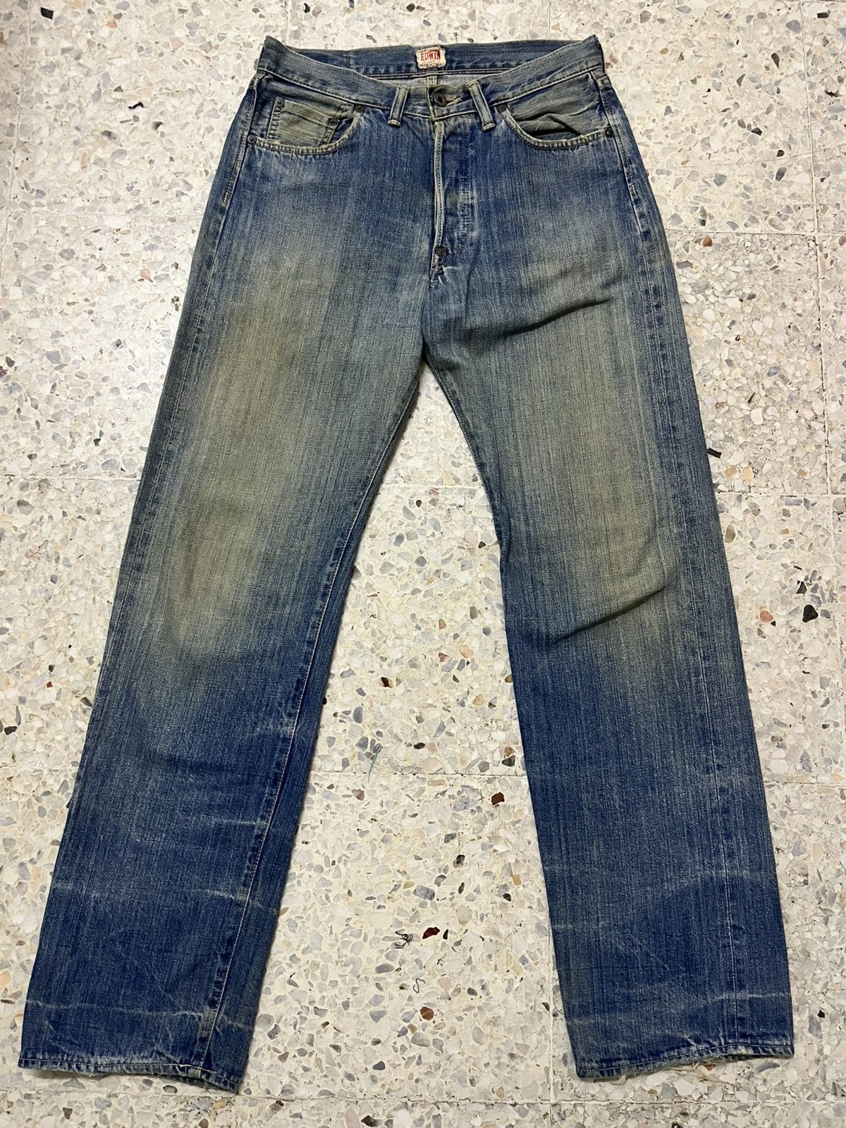 Edwin Vintage rare 80s EDWIN red selvedge rusty distressed Size US 31 - 1 Thumbnail