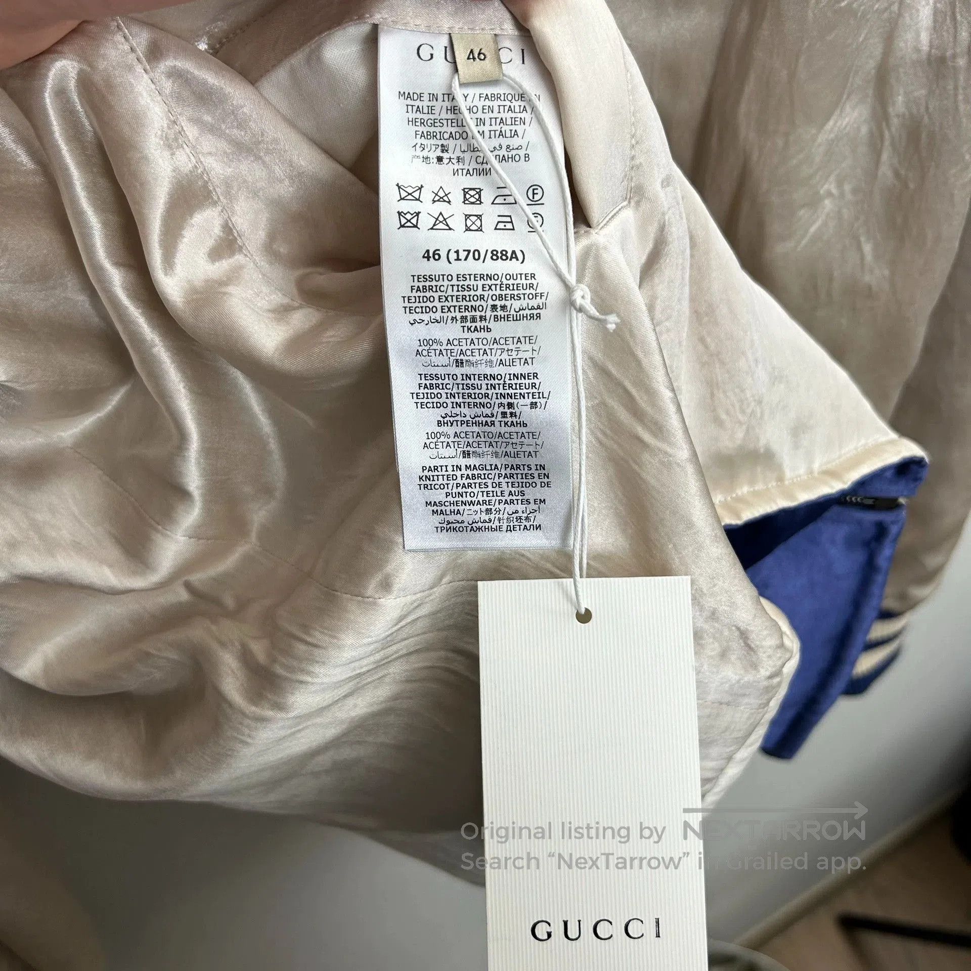 Gucci blue silk reversible jacket by Gucci. Size US M / EU 48-50 / 2 - 4 Thumbnail