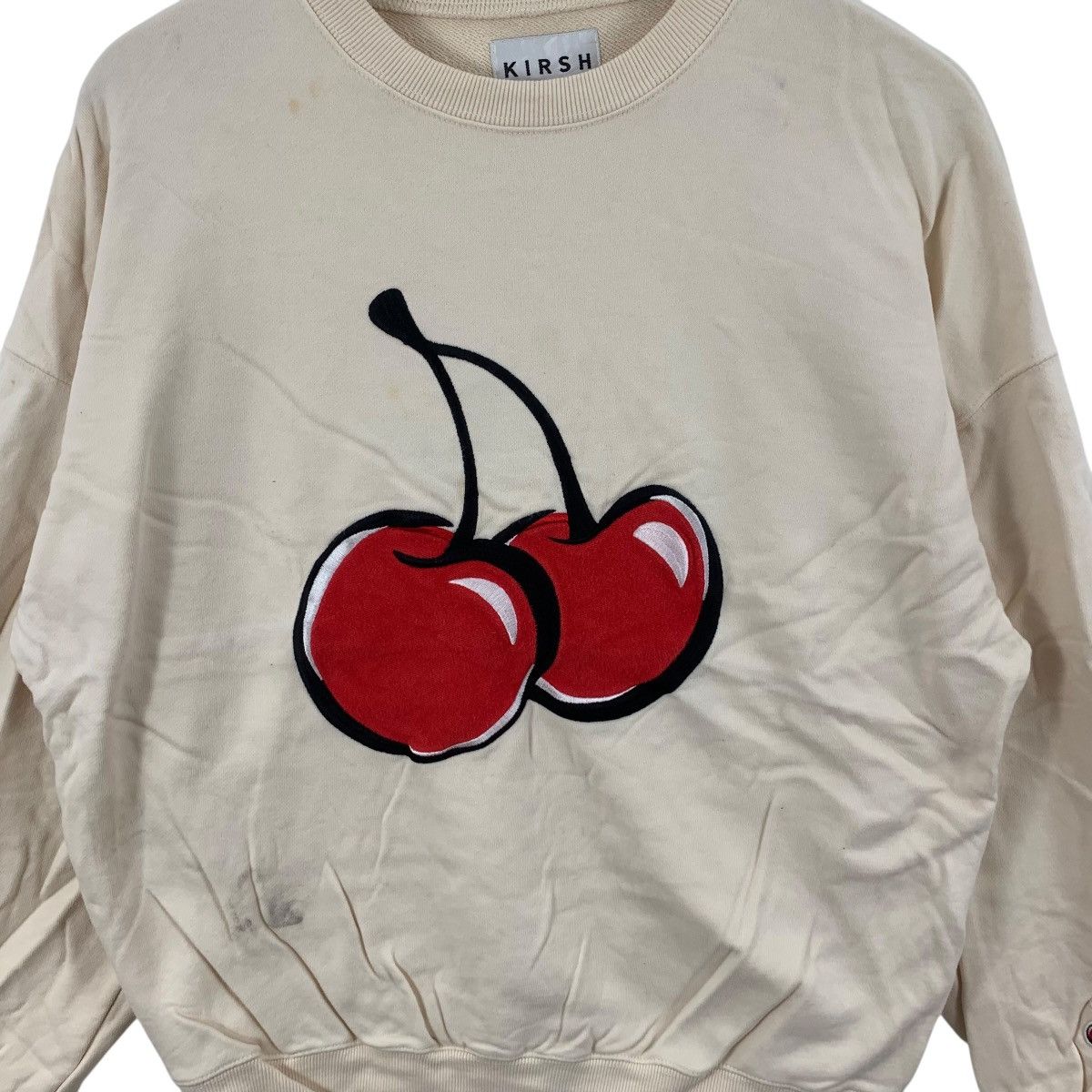Other KIRSH KOREA Big Cherry Applique Beige Baggy Sweatshirt Size XL / US 12-14 / IT 48-50 - 5 Thumbnail