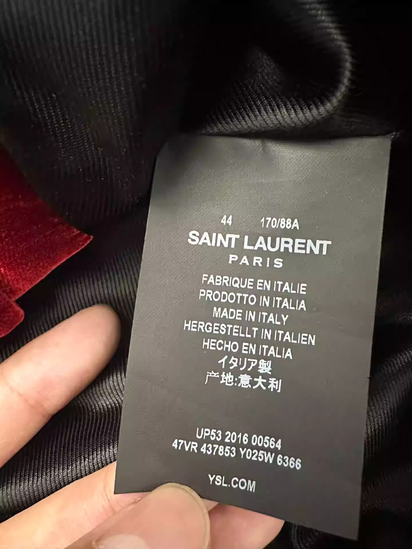 Saint Laurent Paris Saint Laurent Red Velvet Note Rhinestone Jacket-2505 Size US S / EU 44-46 / 1 - 4 Thumbnail