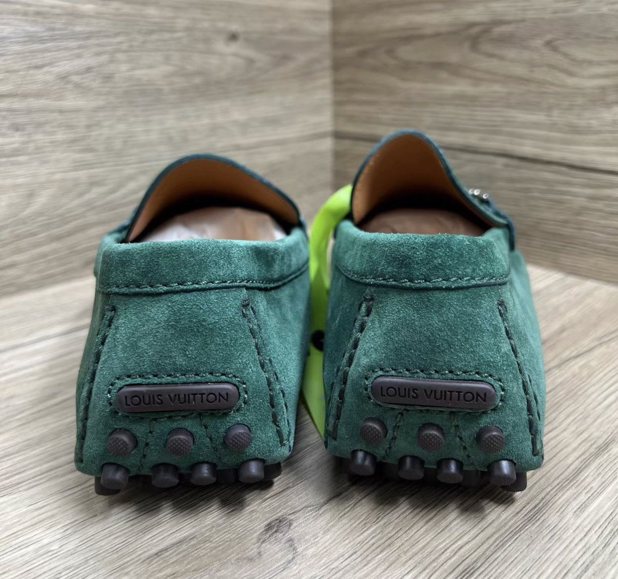 Louis Vuitton LV Louis Vuitton Porto Vecchio Green Circle Logo Loafers J41 Size US 7.5 / EU 40-41 - 4 Thumbnail