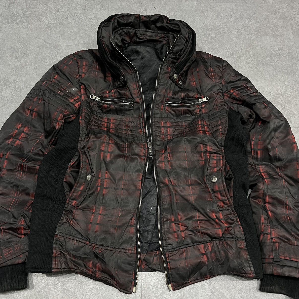 14th Addiction 2000s SEMANTIC DESIGN PLAID BONO JACKET Size US L / EU 52-54 / 3 - 5 Thumbnail