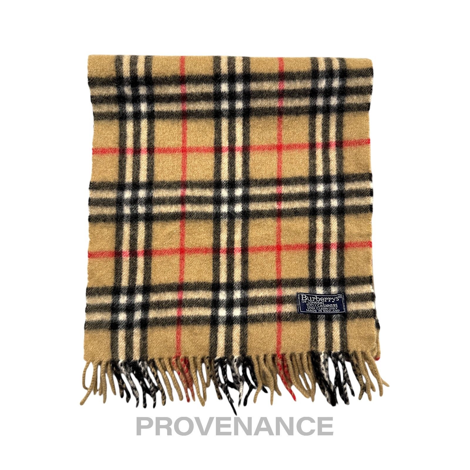 Burberry 🔴 Vintage Burberrys Scarf Nova Check 100% Cashmere Camel Size ONE SIZE - 1 Thumbnail