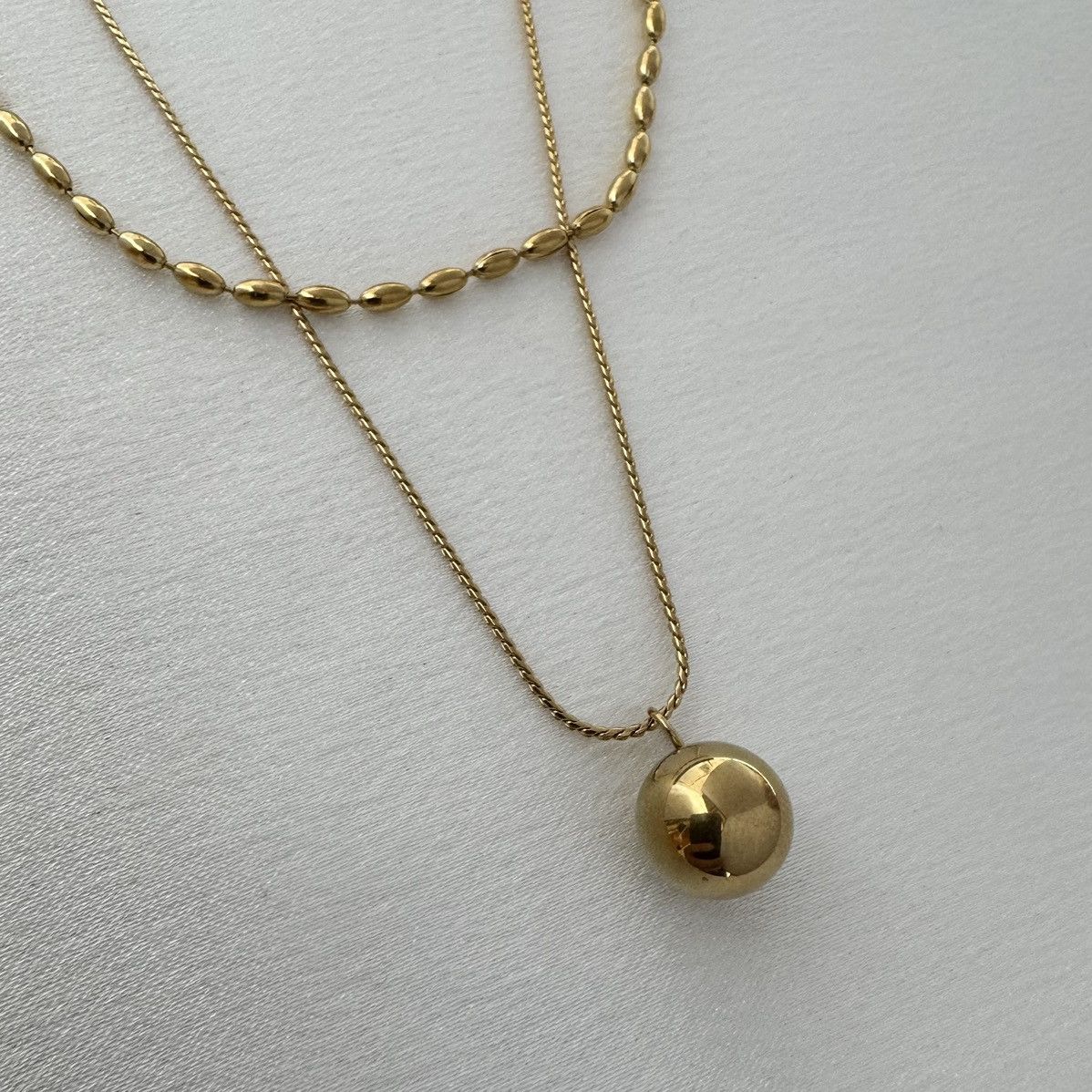 Other Layered Metal Ball Pendant Necklace for Women Size ONE SIZE - 2 Thumbnail