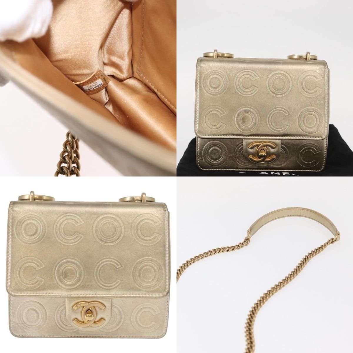 Chanel Chanel Chain Shoulder Bag Lamb Skin Gold CC Size ONE SIZE - 5 Thumbnail