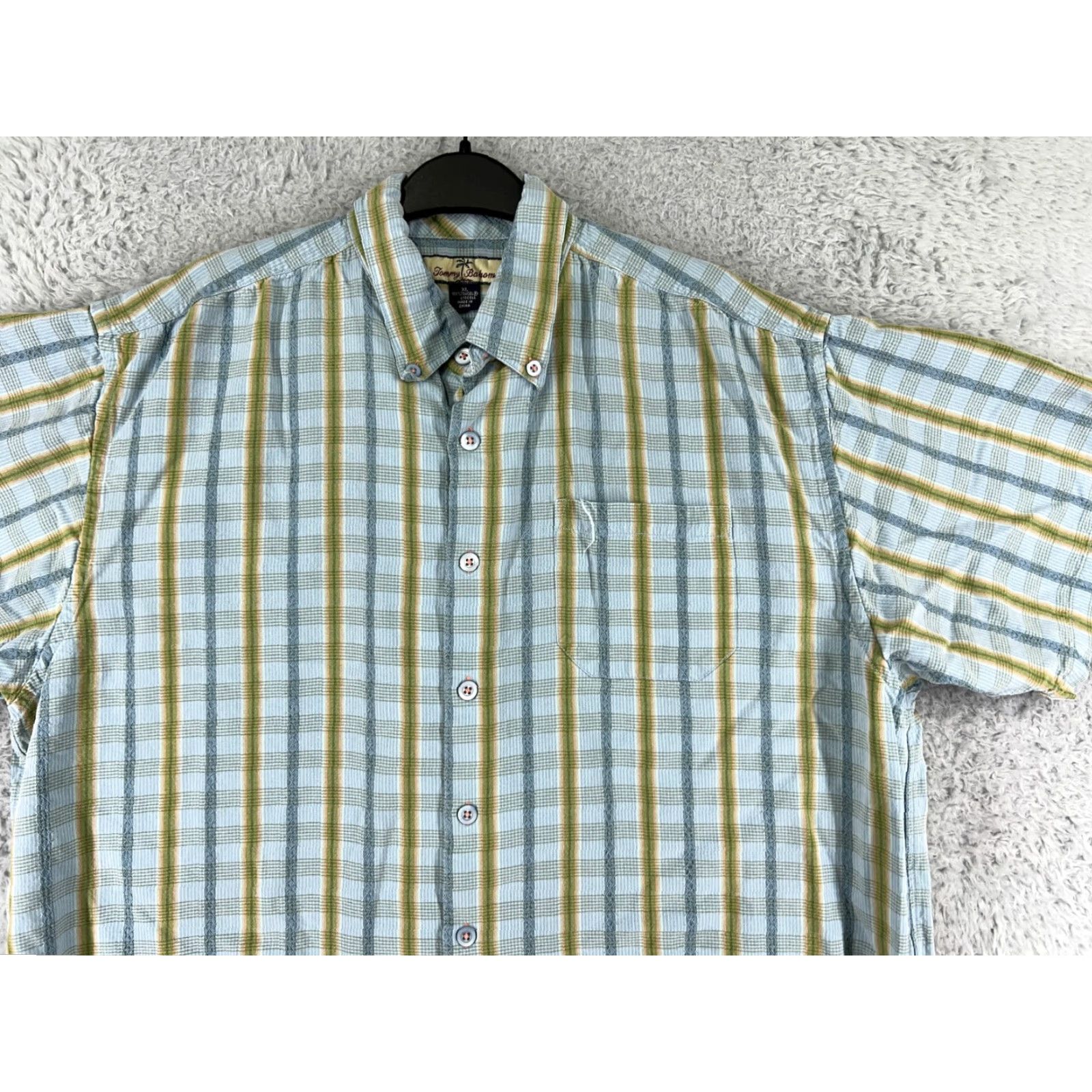 Tommy Bahama Tommy Bahama Shirt Mens Extra Large Blue Green Stripe Hawaiian Lyocell Beach Size US XL / EU 56 / 4 - 4 Thumbnail