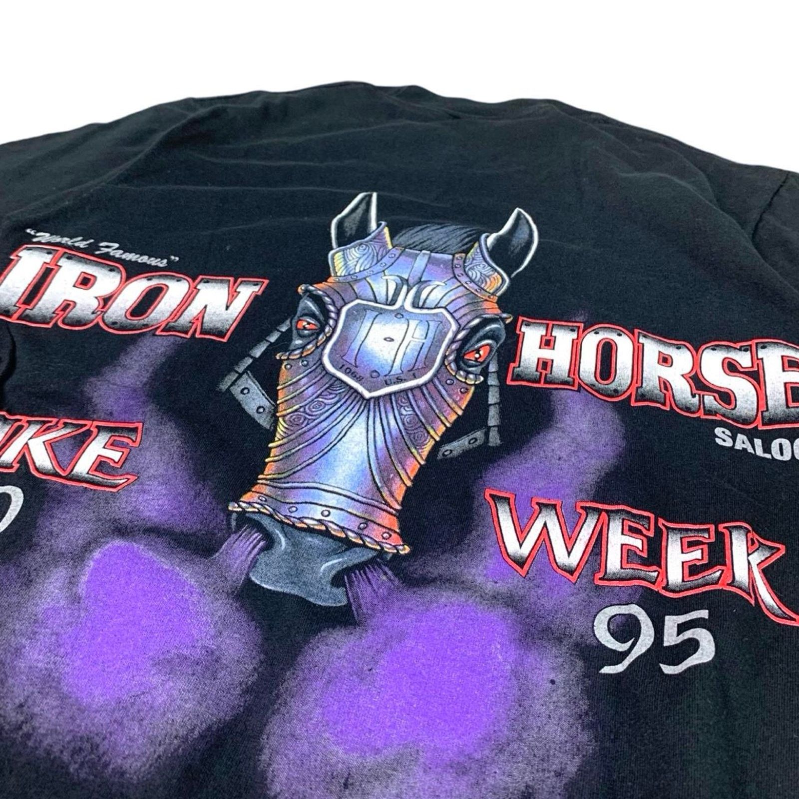 Anvil × Vintage Vintage 1995 Iron Horse Bike Week Biker T-shirt Size US S / EU 44-46 / 1 - 2 Thumbnail