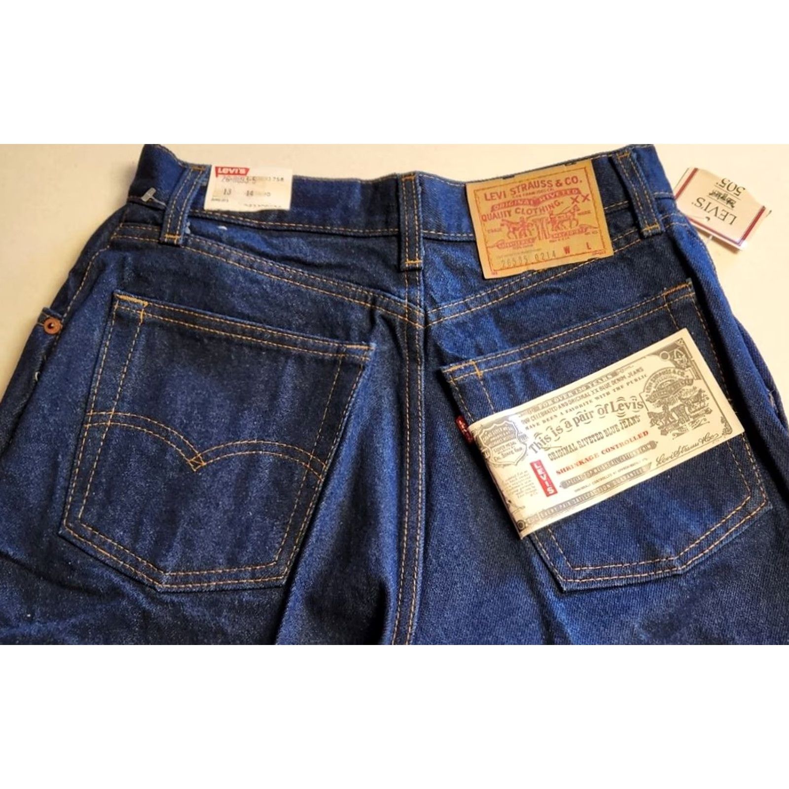 Levi's VINTAGE Levi's Jeans 26505-0214 80s Juniors Blue Dark Wash Size 13 (26x32) 5-Pocket Denim Jeans Womens Size 34" / US 12 / IT 48 - 4 Thumbnail