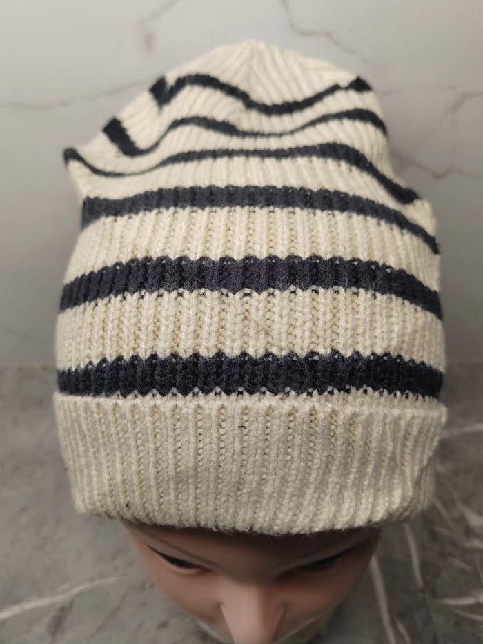 Japanese Brand × Vintage Vintage Stripe Style Snowcap Beanie Size ONE SIZE - 3 Thumbnail