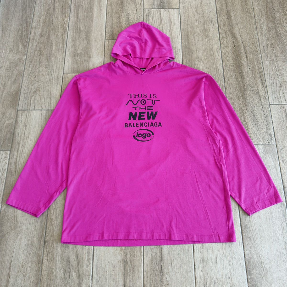 Balenciaga SS2021 This Is Not The New Balenciaga Logo Light Hoodie Size US L / EU 52-54 / 3 - 1 Thumbnail